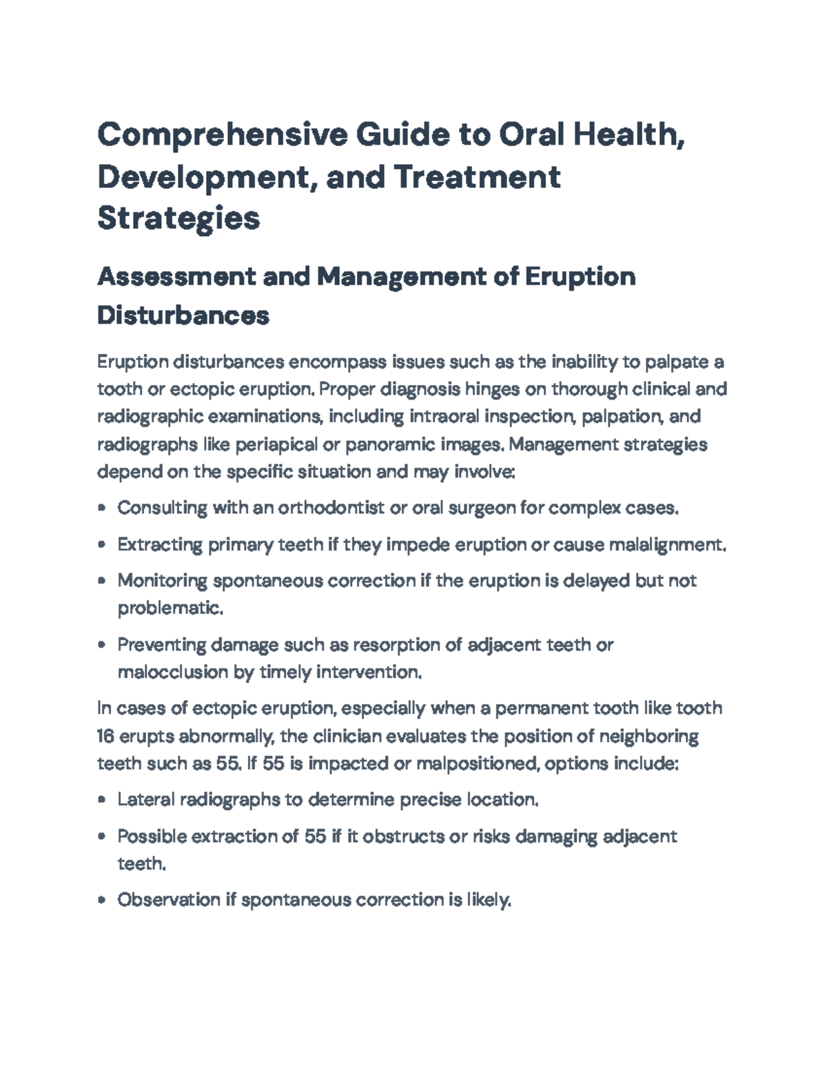 Comprehensive Overview of Oral Health Disorders and Management ...