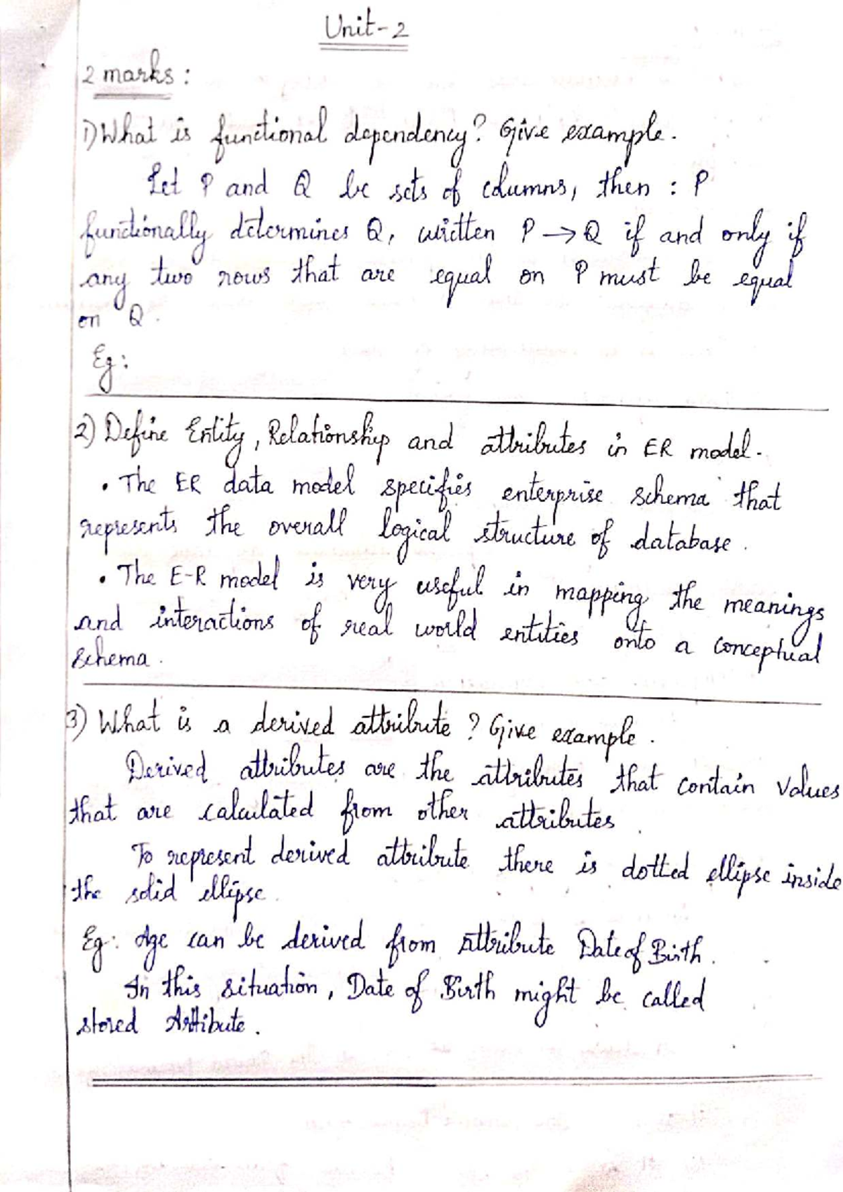 DBMS UNIT 2 - Functional Dependency & Normalization Notes - Studocu
