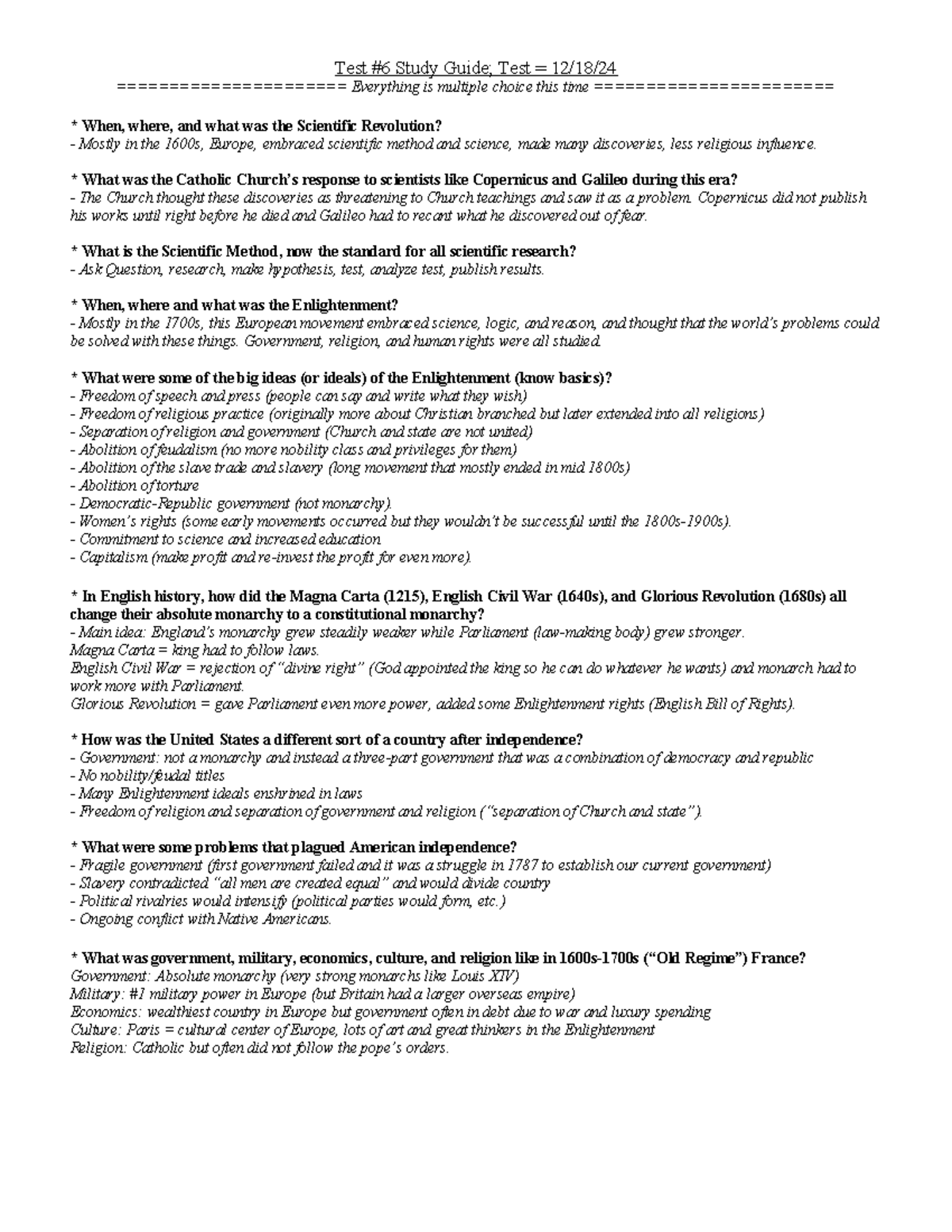 French Revolution Causes and Impacts - Study Guide for History Class ...