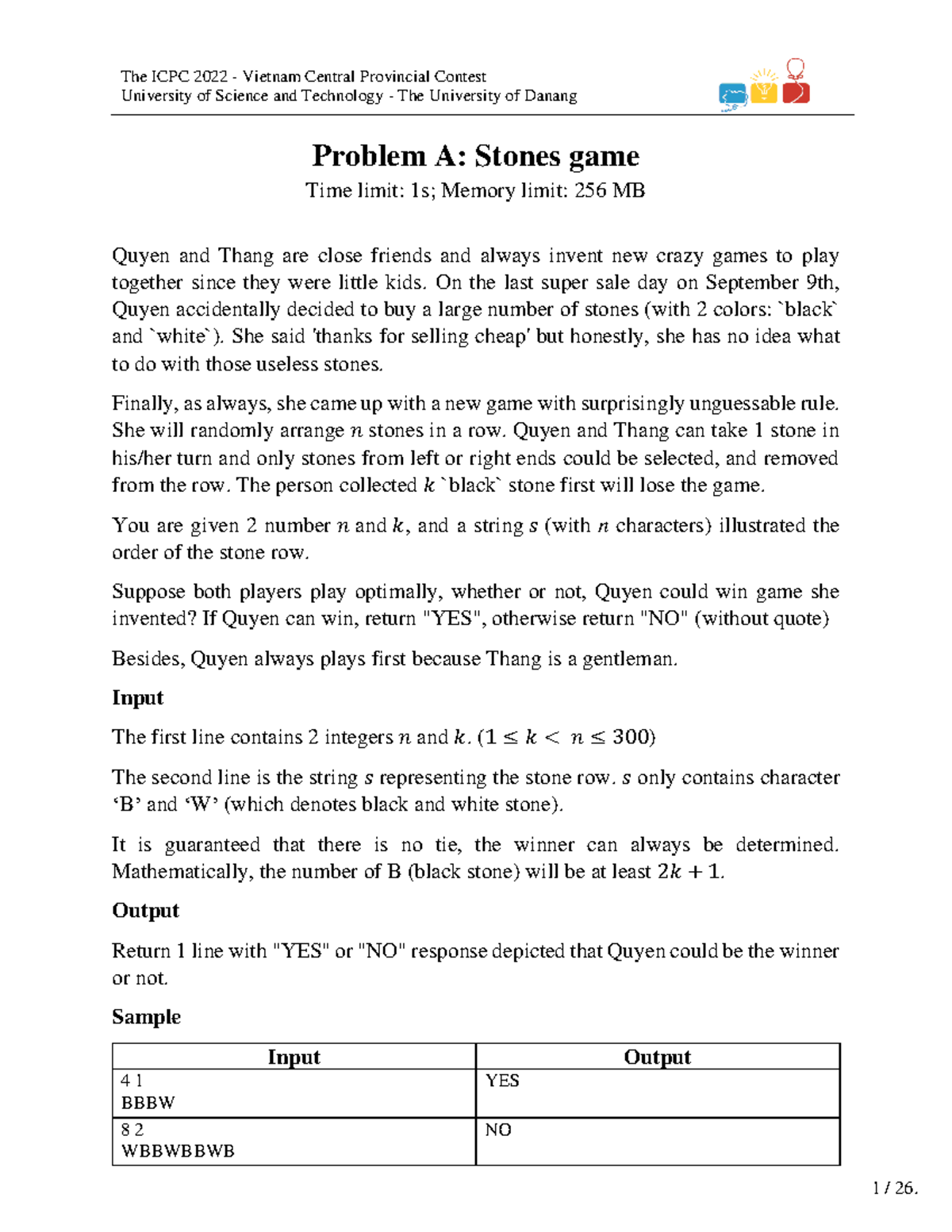 Problem Set G: Competitive Programming Challenges for UST-DN - Studocu
