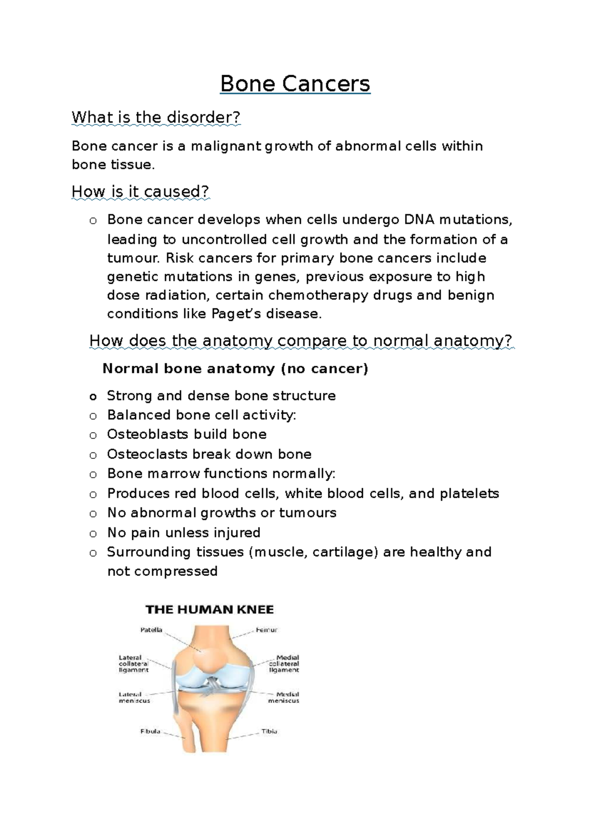 Bone Cancer Overview and Treatment Options (Applied Science Unit 8 ...