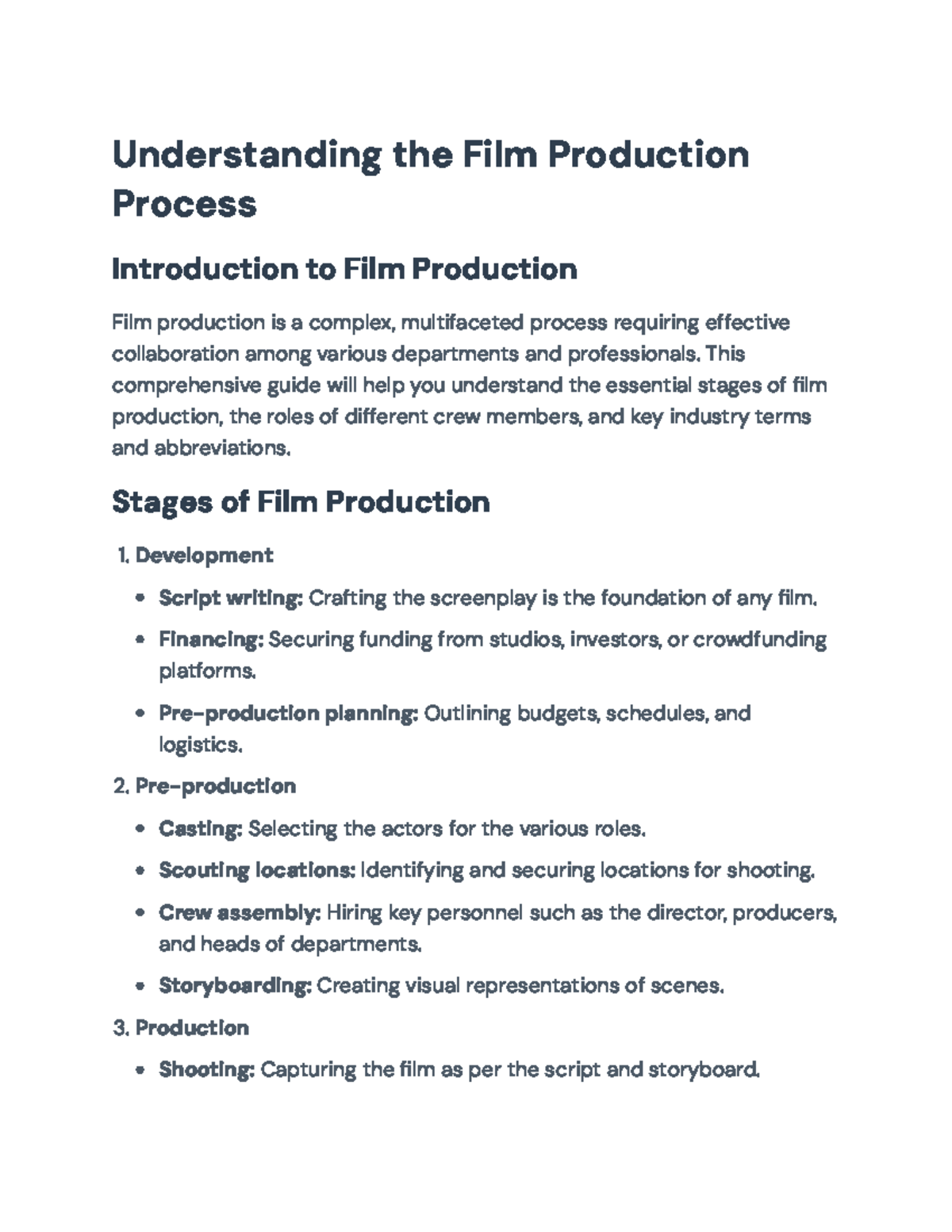 Understanding the Film Production Process: A Comprehensive Guide ...