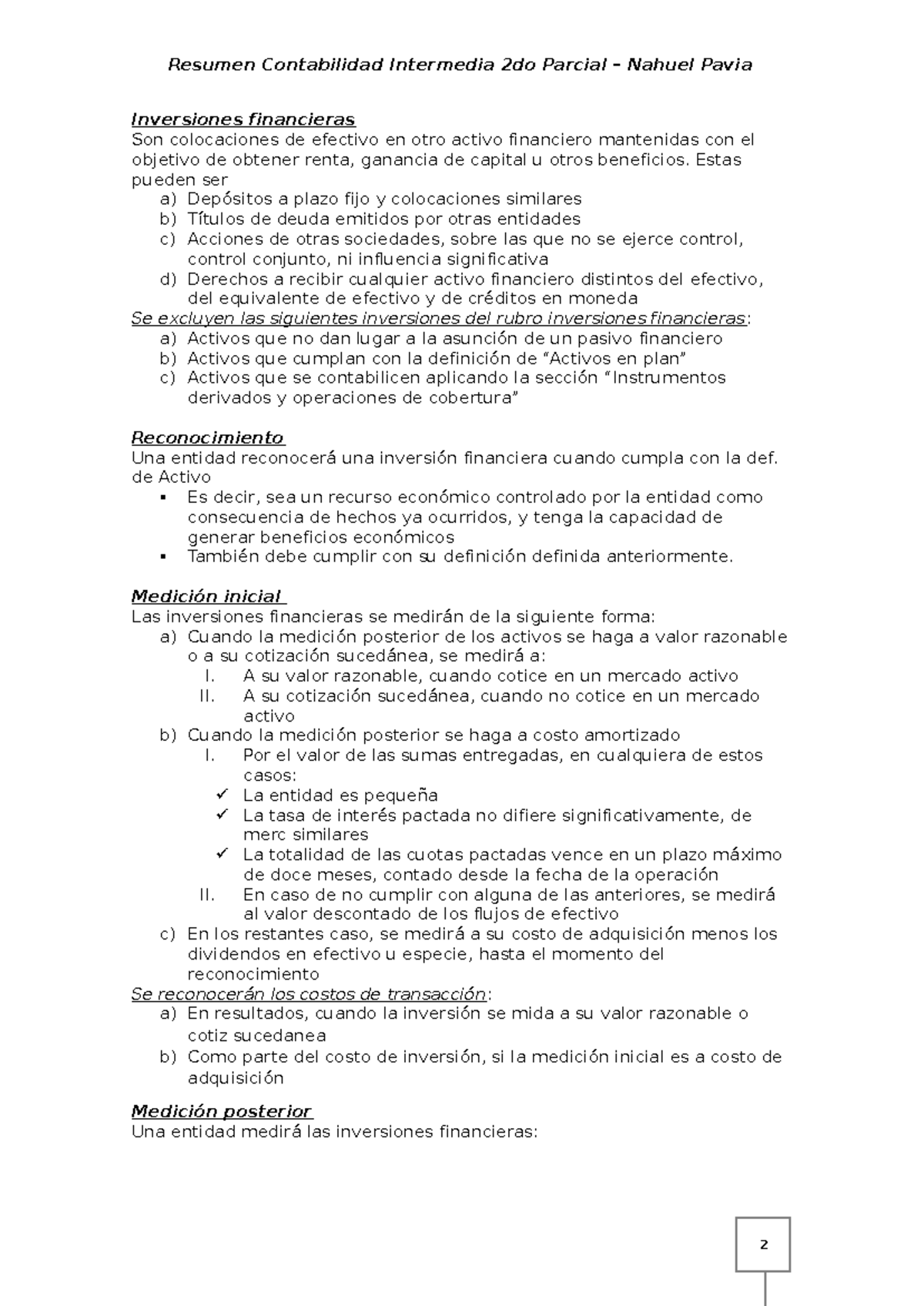 Resumen 2do Parcial Contabilidad Intermedia - Inversiones financieras ...