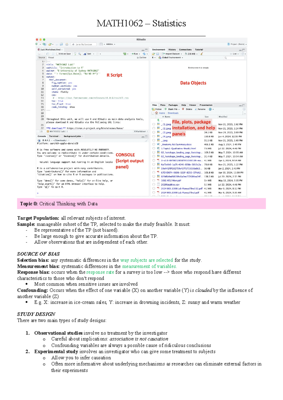 MATH 1062 Statistics: Critical Thinking, Data Analysis & Key Concepts ...