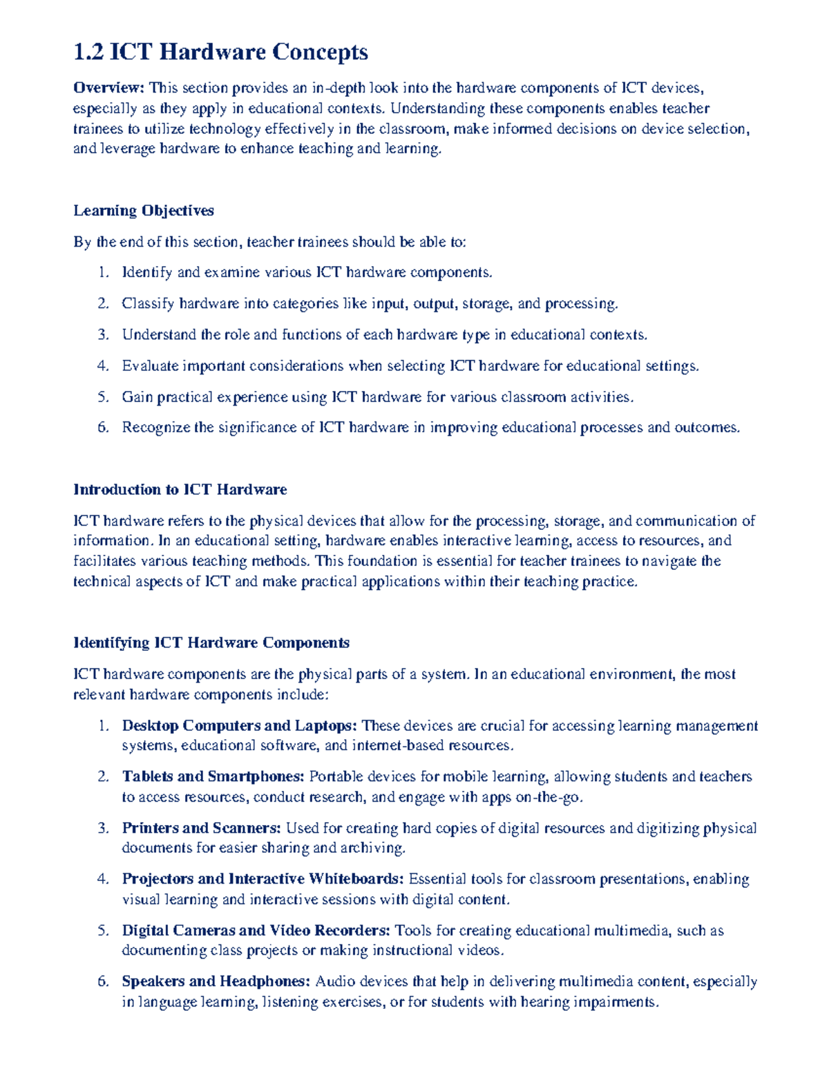 ICT Hardware and Software Concepts for Educators - A Comprehensive ...