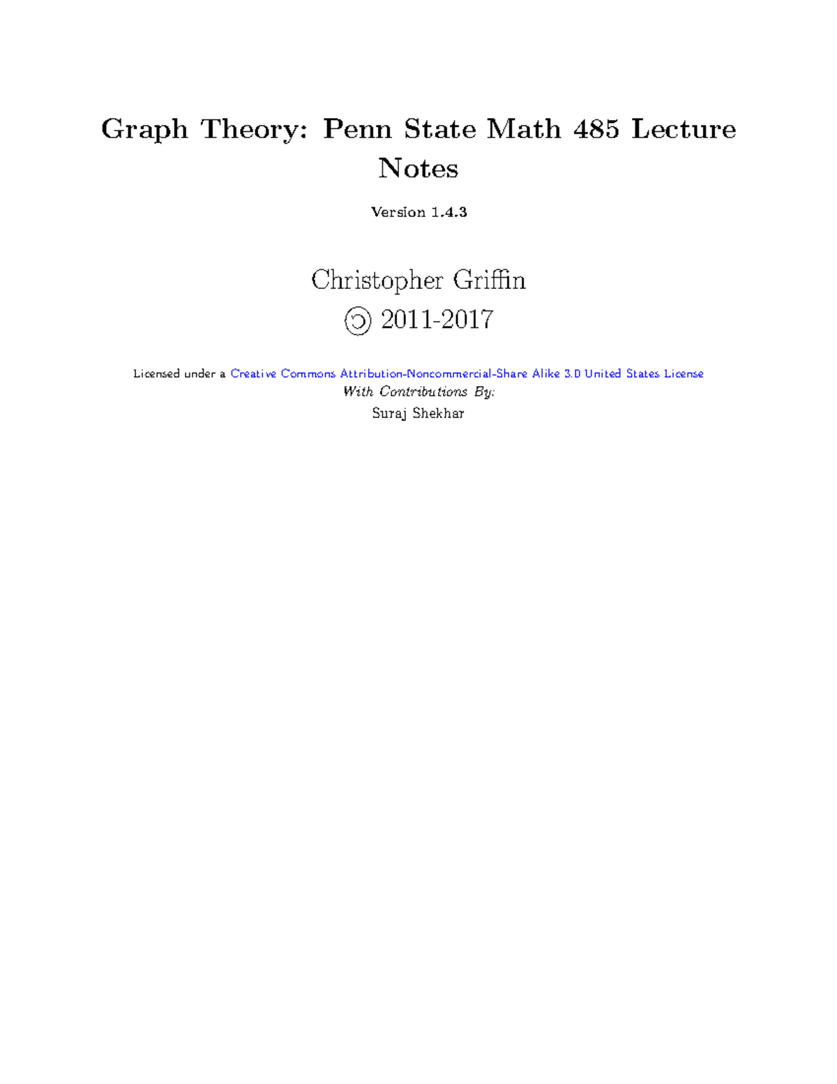 Math 485: Graph Theory Lecture Notes with Algorithms and Concepts - Studocu