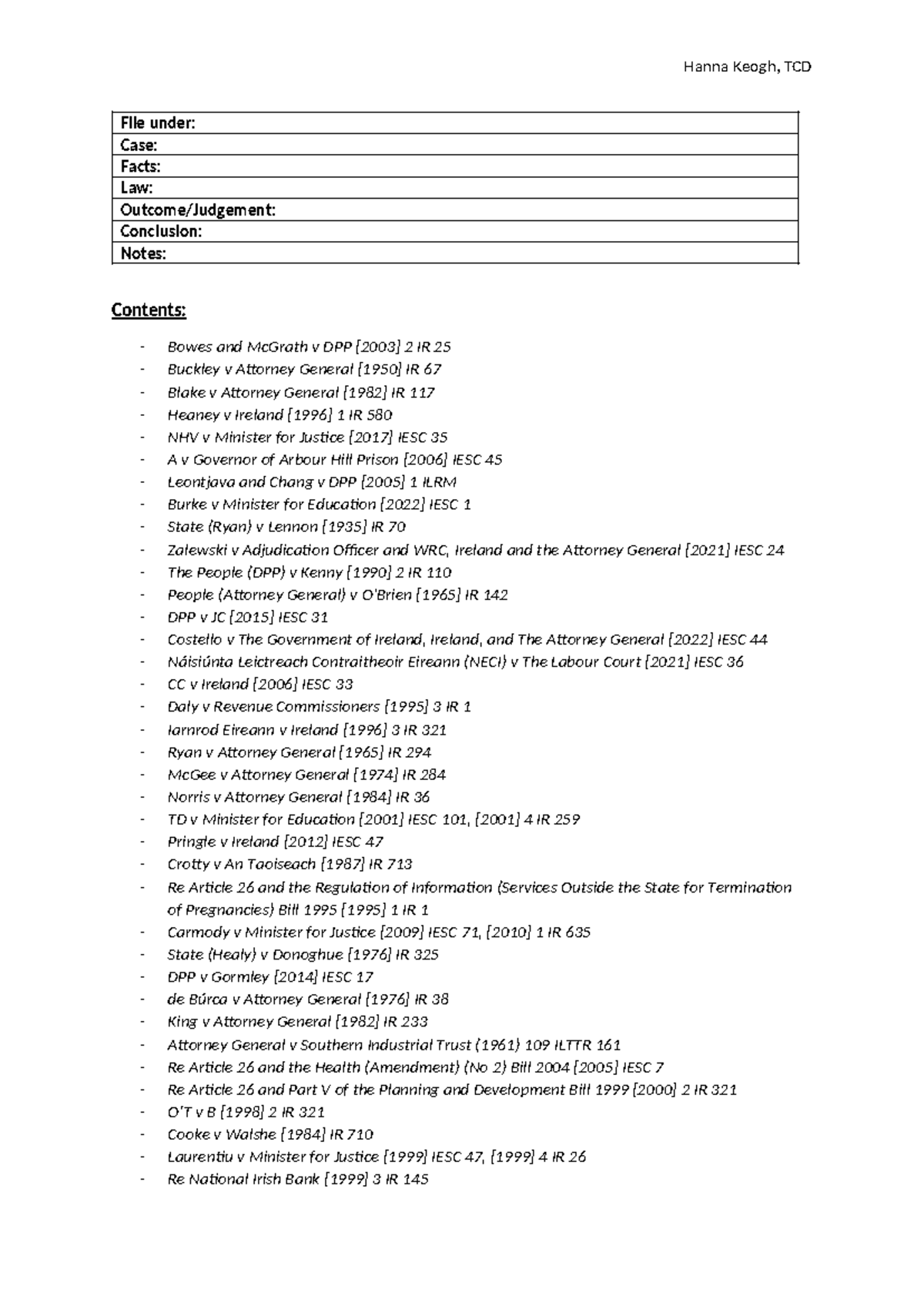Constitutional Law IESC Case Summaries: Key Cases & Judgements - Studocu