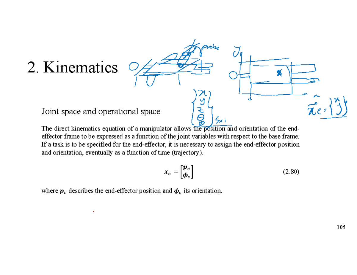 Kinematics: Joint Space and Operational Space Analysis (ENGR 202) - Studocu