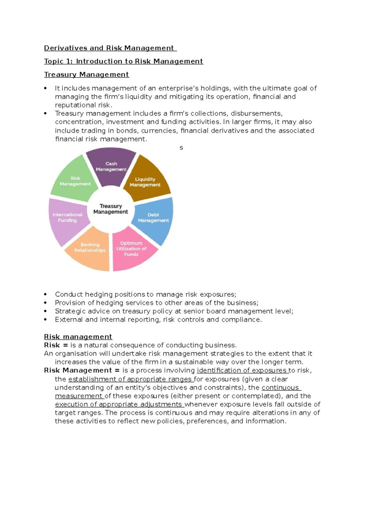 Lecture Notes - FHRH: Introduction to Risk Management & Derivatives ...