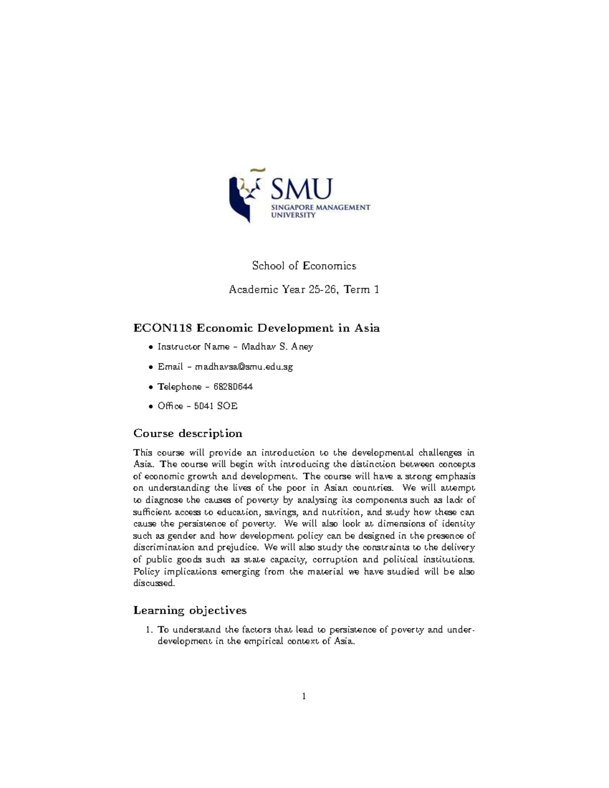 ECON118 Term 1 Course Outline: Economic Development in Asia - Studocu