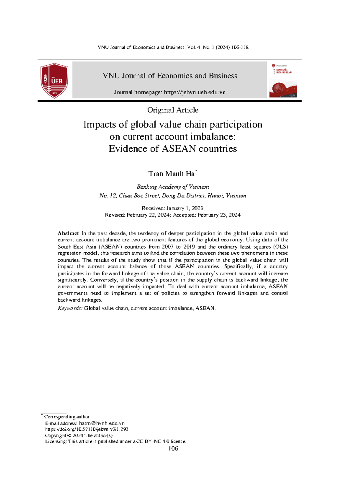 Bài+12-293-+Tran+Manh+Ha - VNU Journal of Economics and Business, Vol ...