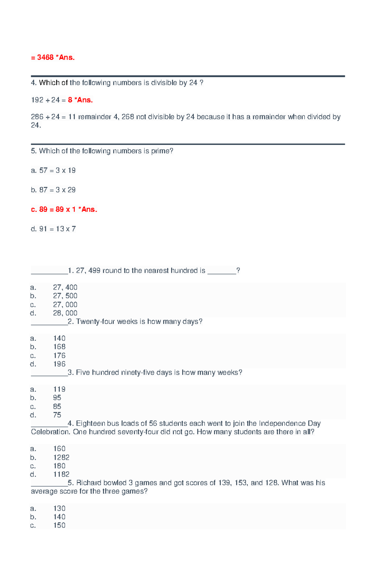 Math Reviewer for Civil Service Exam 3468: Divisibility & Prime Numbers ...