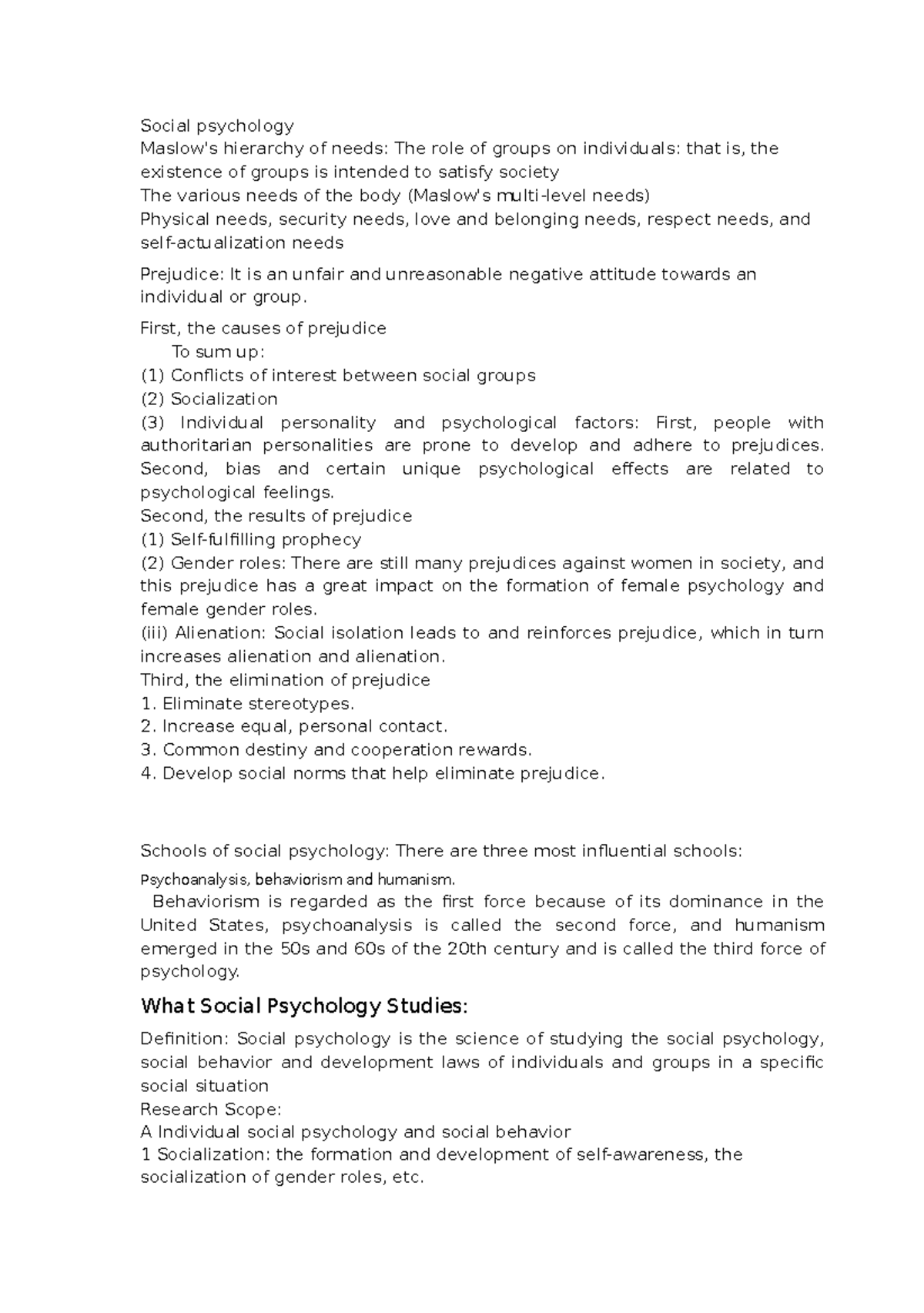 Understanding Social Psychology Concepts - PSYC206 Lecture Notes - Studocu