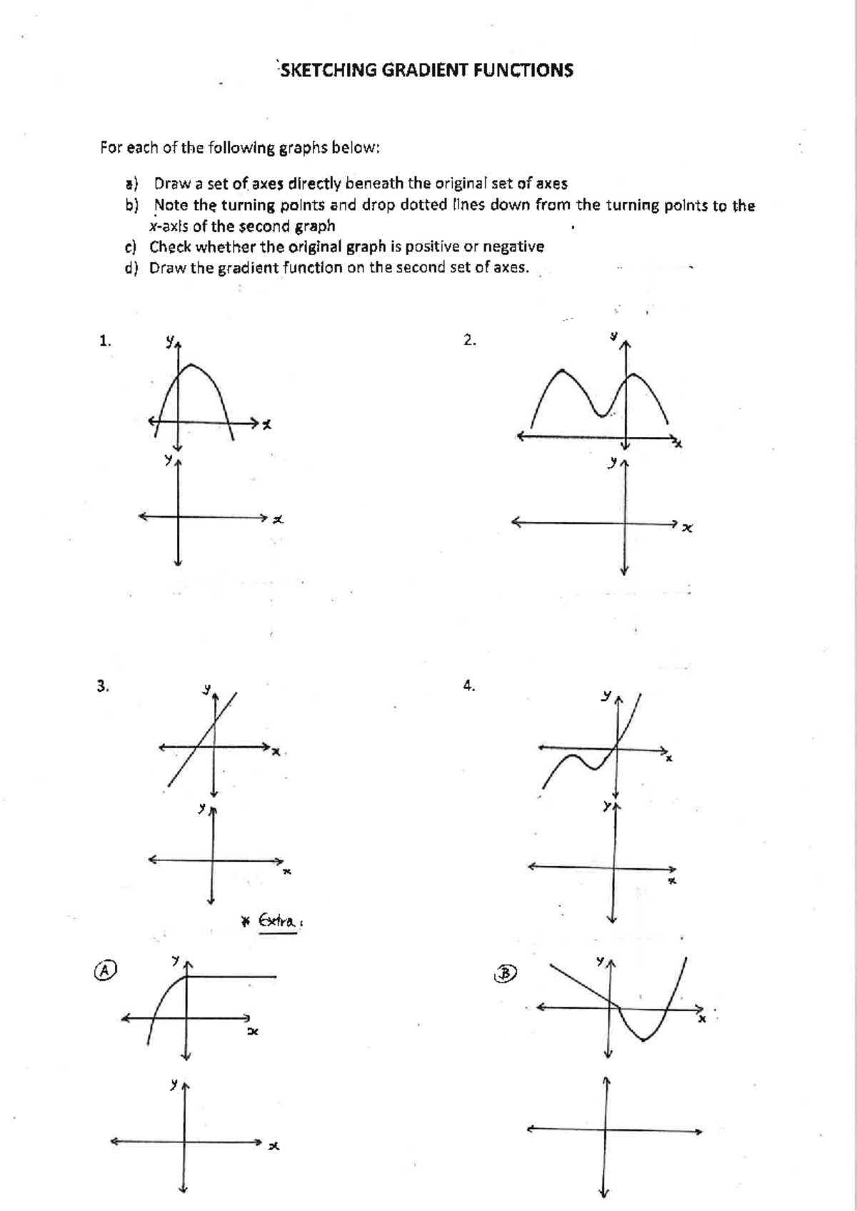21 Gradient Functions Worksheet: Sketching Techniques and Analysis ...