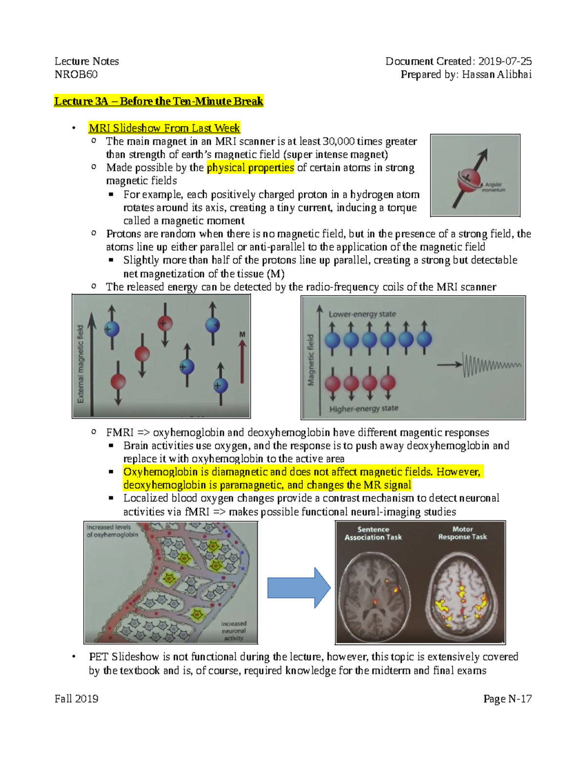 NROB60 Lecture 3: Brain Anatomy & Blood Supply Overview - Studocu