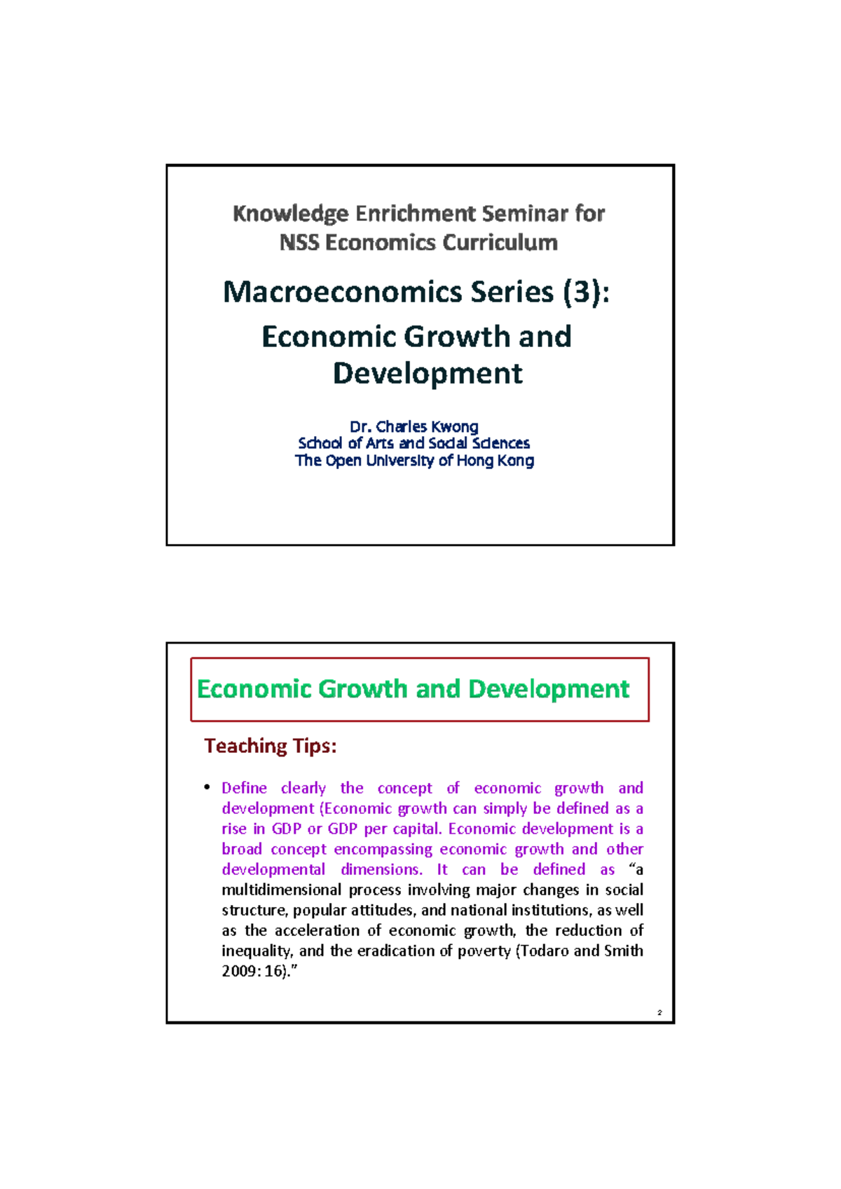 Economic Growth and Development Lecture Notes (Econ 101) - Studocu