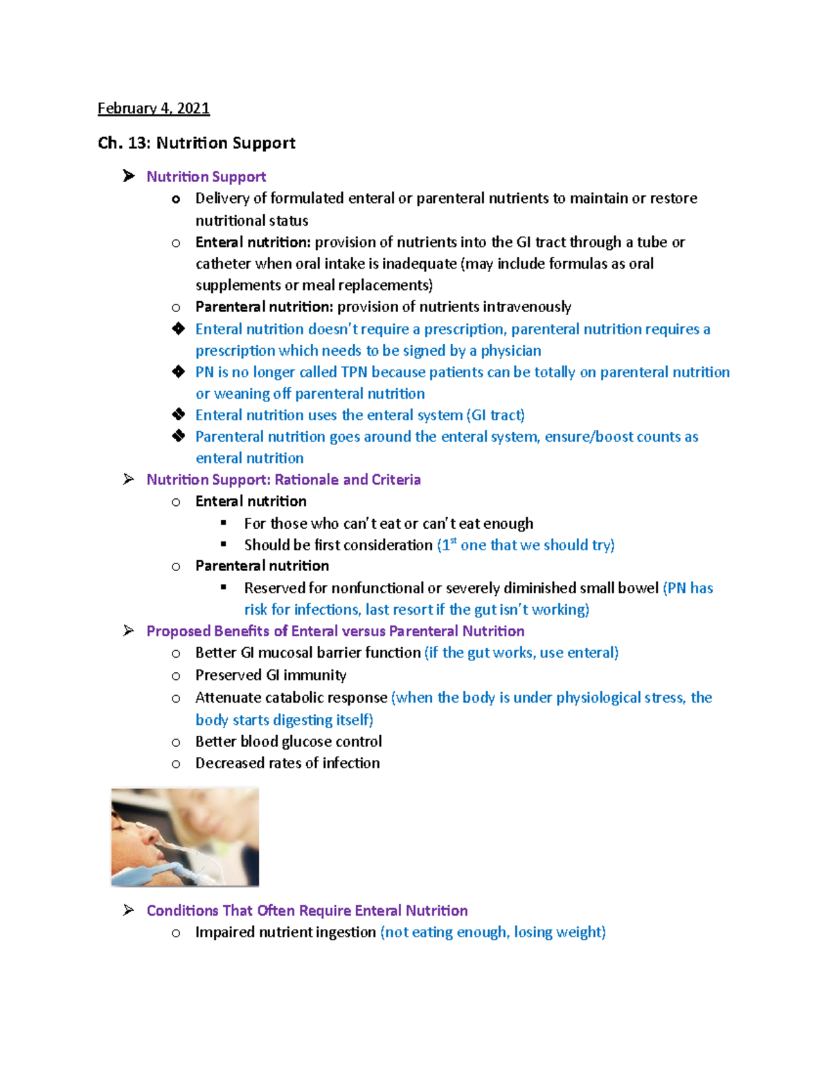 Ch. 13: Comprehensive Overview of Nutrition Support Strategies - Studocu