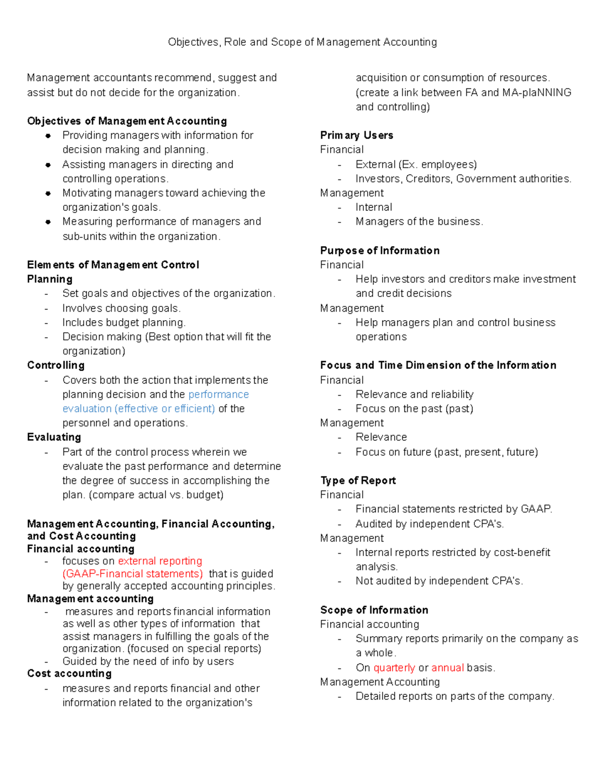 Strategic Cost Management: Objectives, Role & Scope in Accounting - Studocu