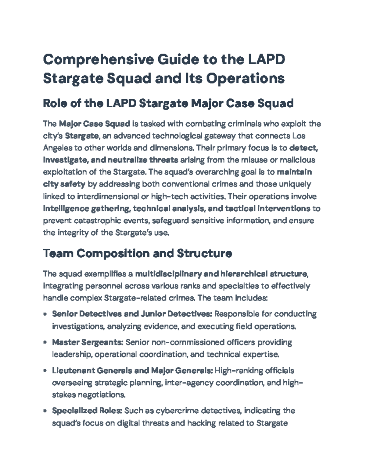 LAPD Stargate Squad Operations: Comprehensive Overview & Challenges ...