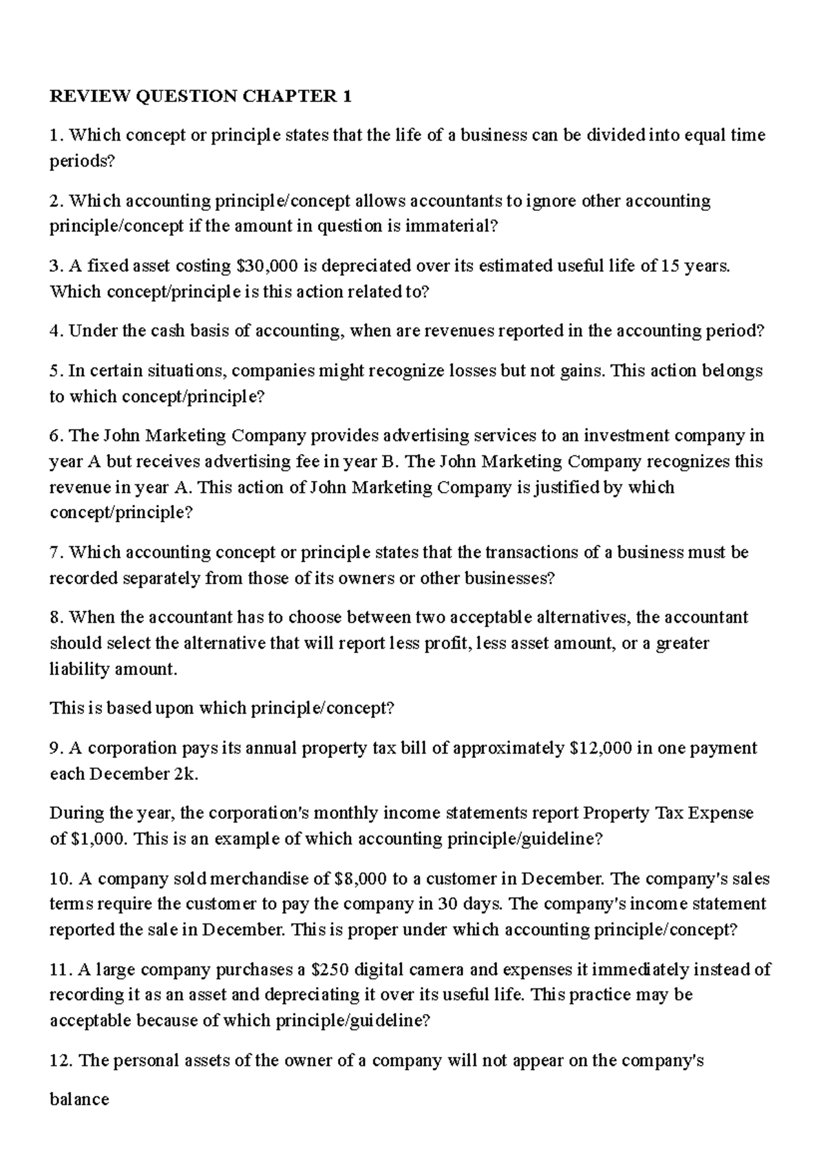 REVIEW QUESTIONS ON ACCOUNTING THEORY (CHAPTER 1 & 3) - Studocu
