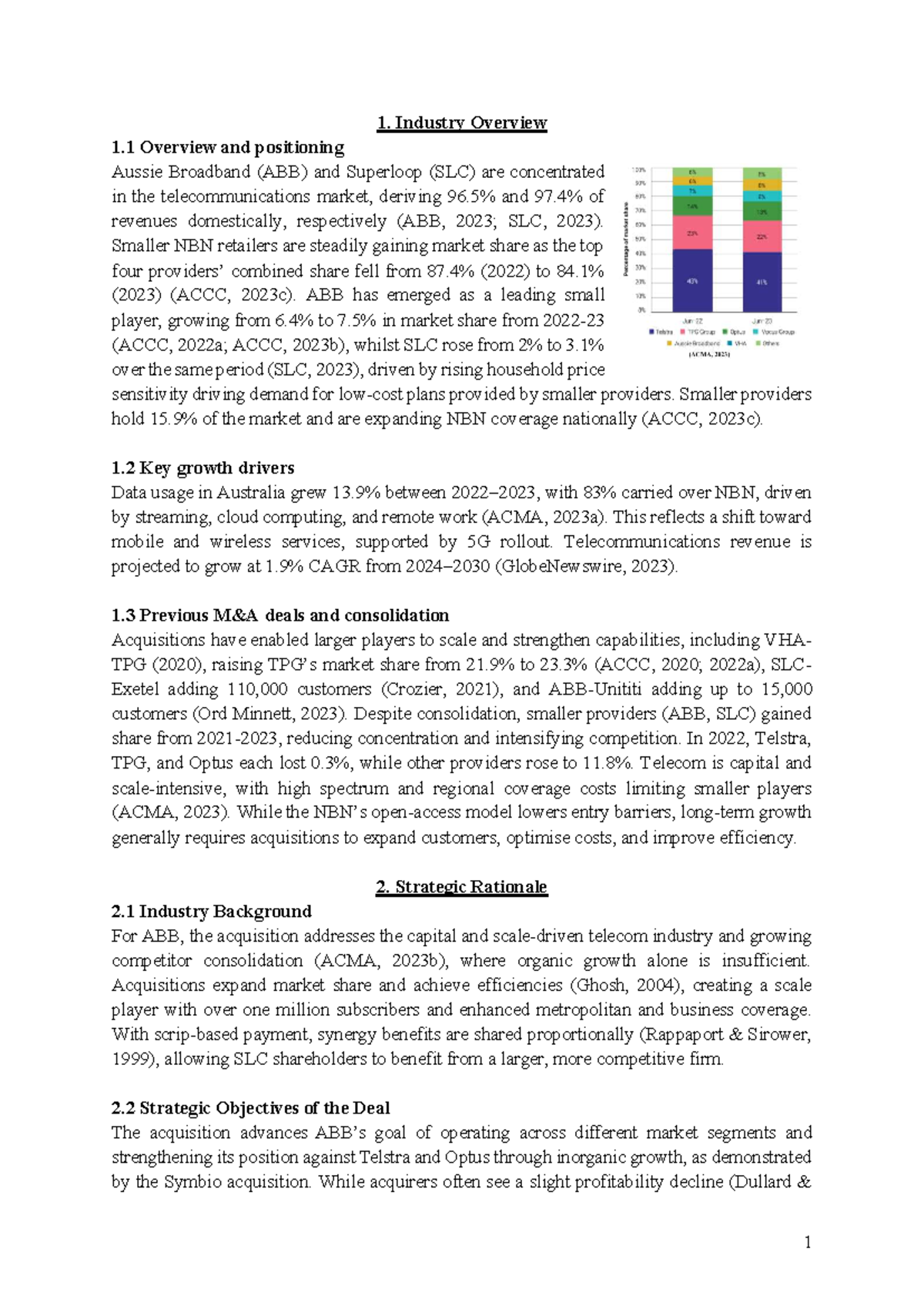 Group Assignment: Industry Overview and Strategic Rationale for ABB ...