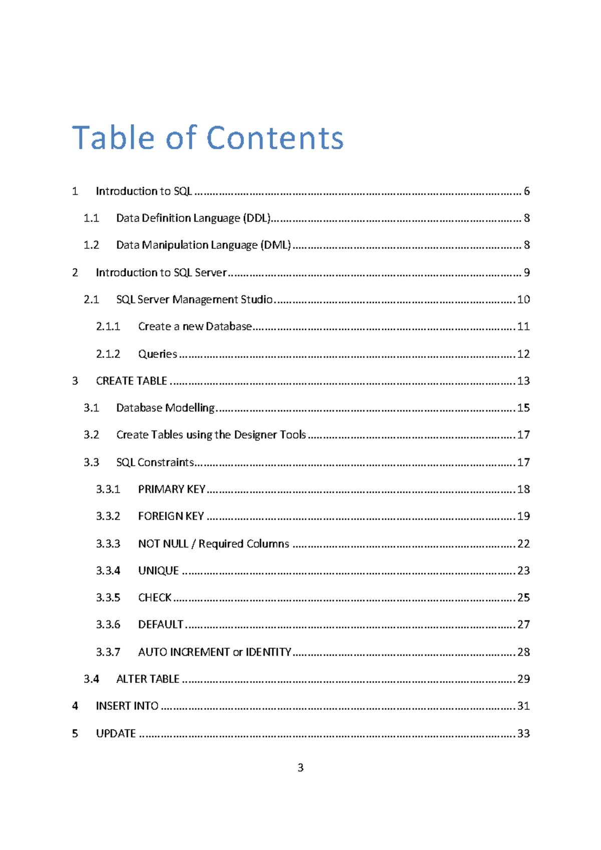 Intro to SQL - Lecture Notes for Principles of Database Systems - Studocu