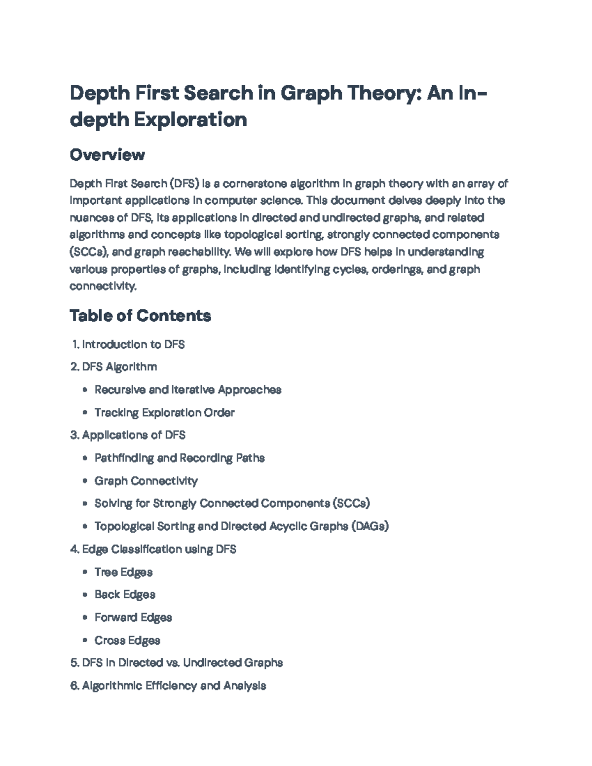 In-depth Exploration of Depth First Search (DFS) in Graph Theory ...