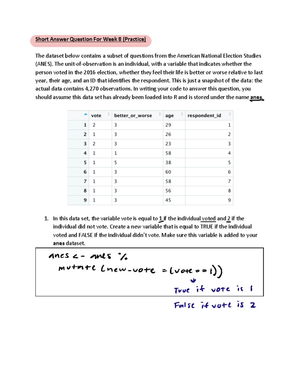 Econ 5 Week 8 Final Exam Review Questions - Prof. David Arnold - Studocu