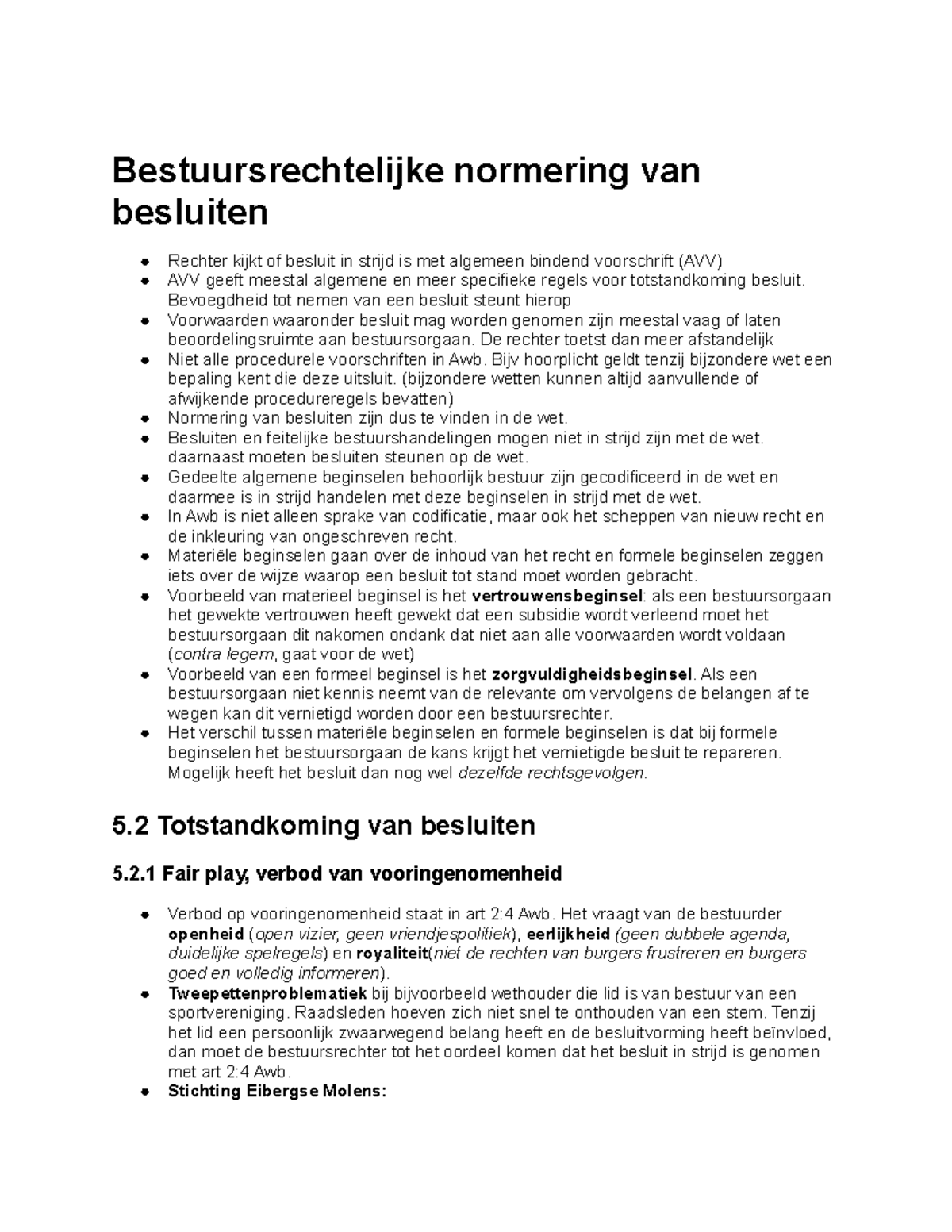 Bestuursrecht Hoofdstuk 5: Normen voor Besluitvorming en Beginselen ...