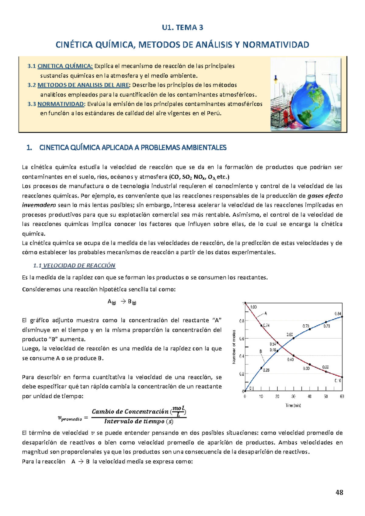Cuaderno de Trabajo U1: Tema 3 - Cinética Química y Análisis Ambiental ...