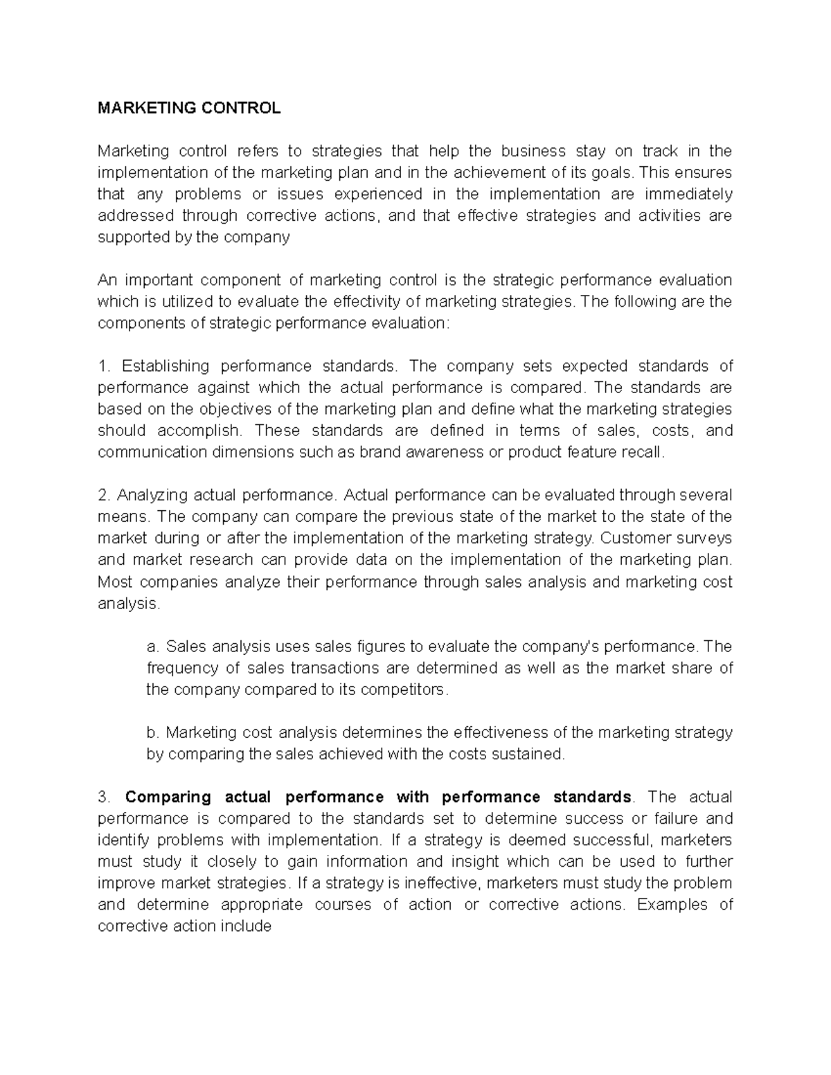 Marketing Control Strategies: Ensuring Effective Execution of Plans ...