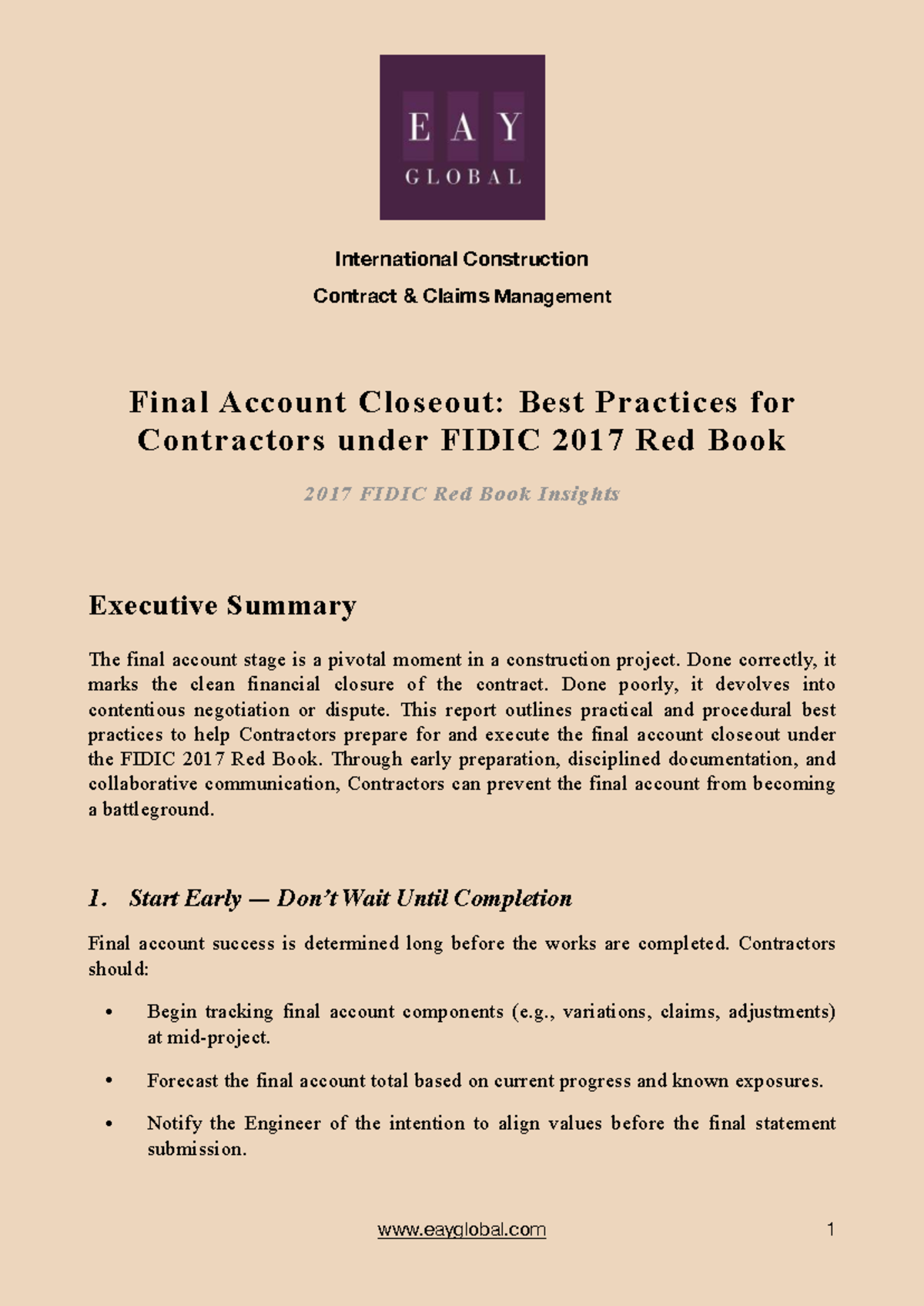 International Construction Contract Claims Management: Final Account ...