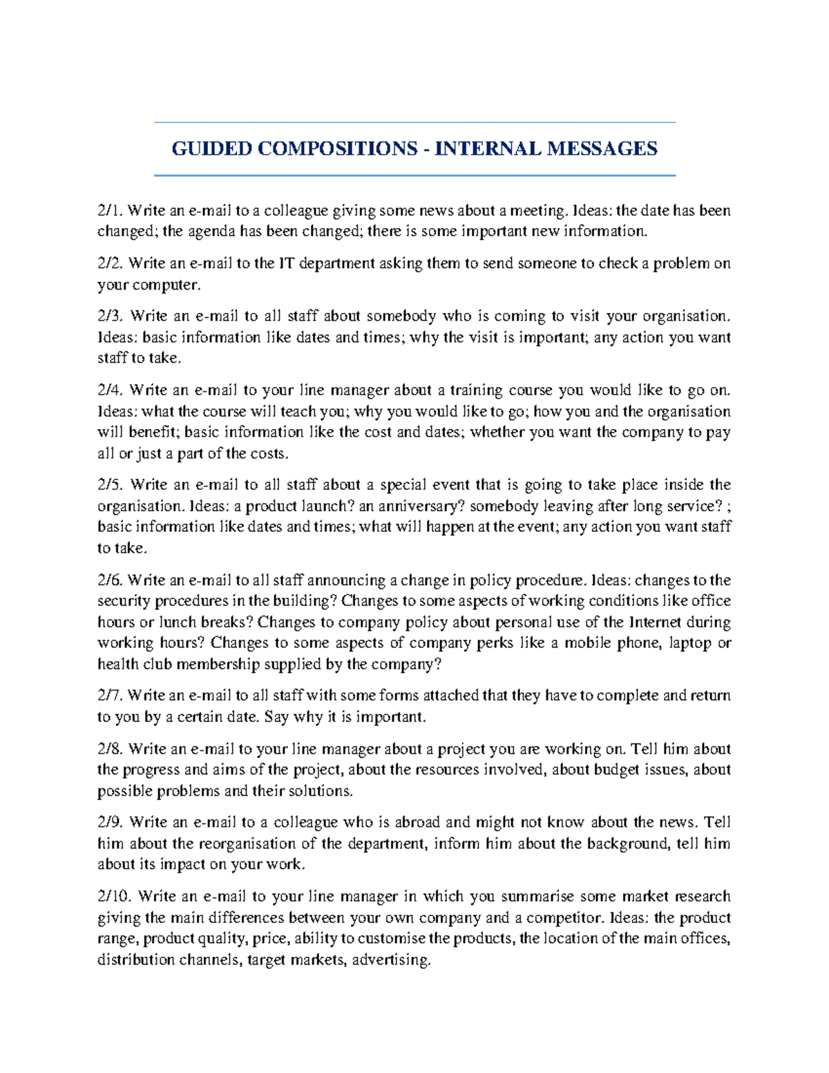 2. Guided Compositions - Internal Messages for Effective Communication ...