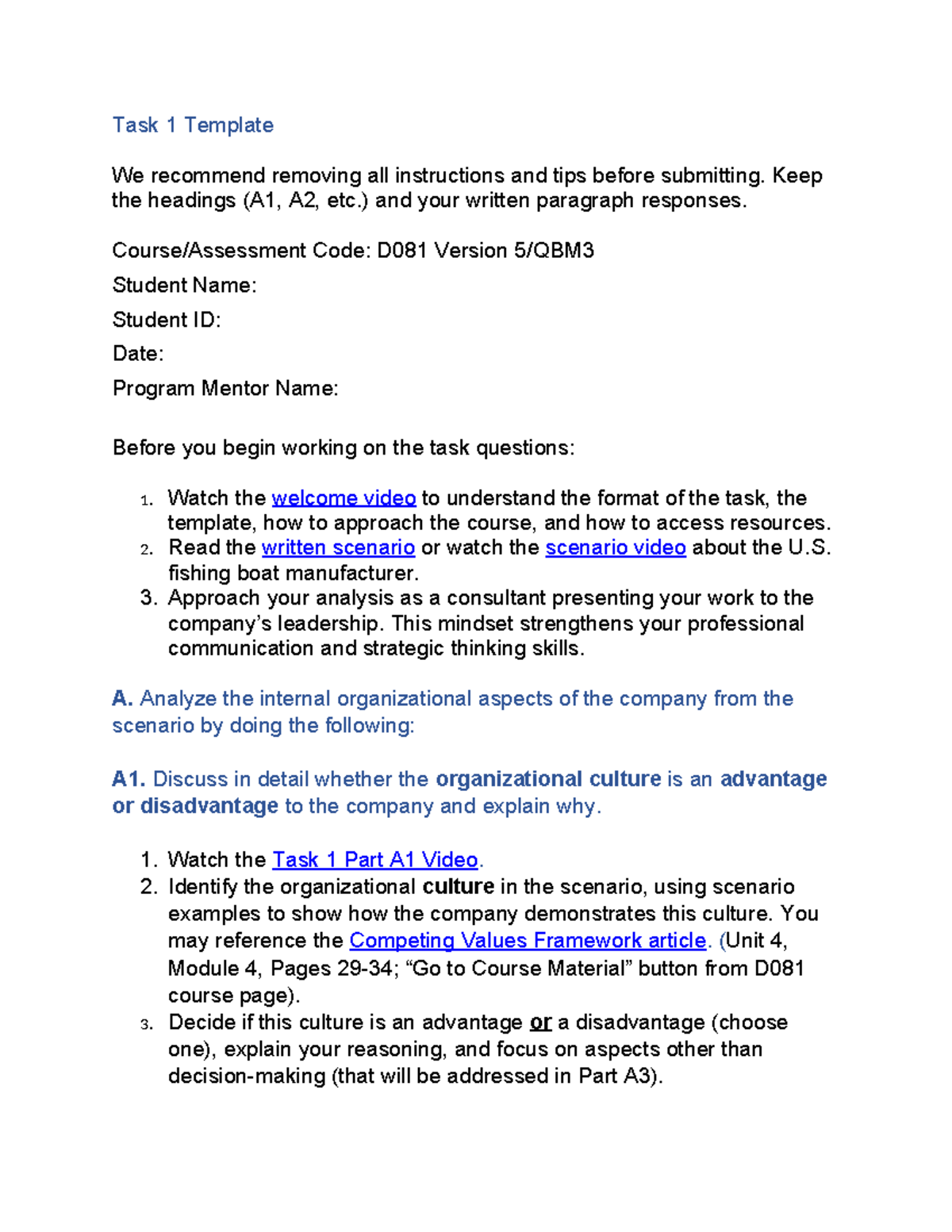 D081 V5-QBM3 Task 1 Analysis and Redesign Template - Studocu