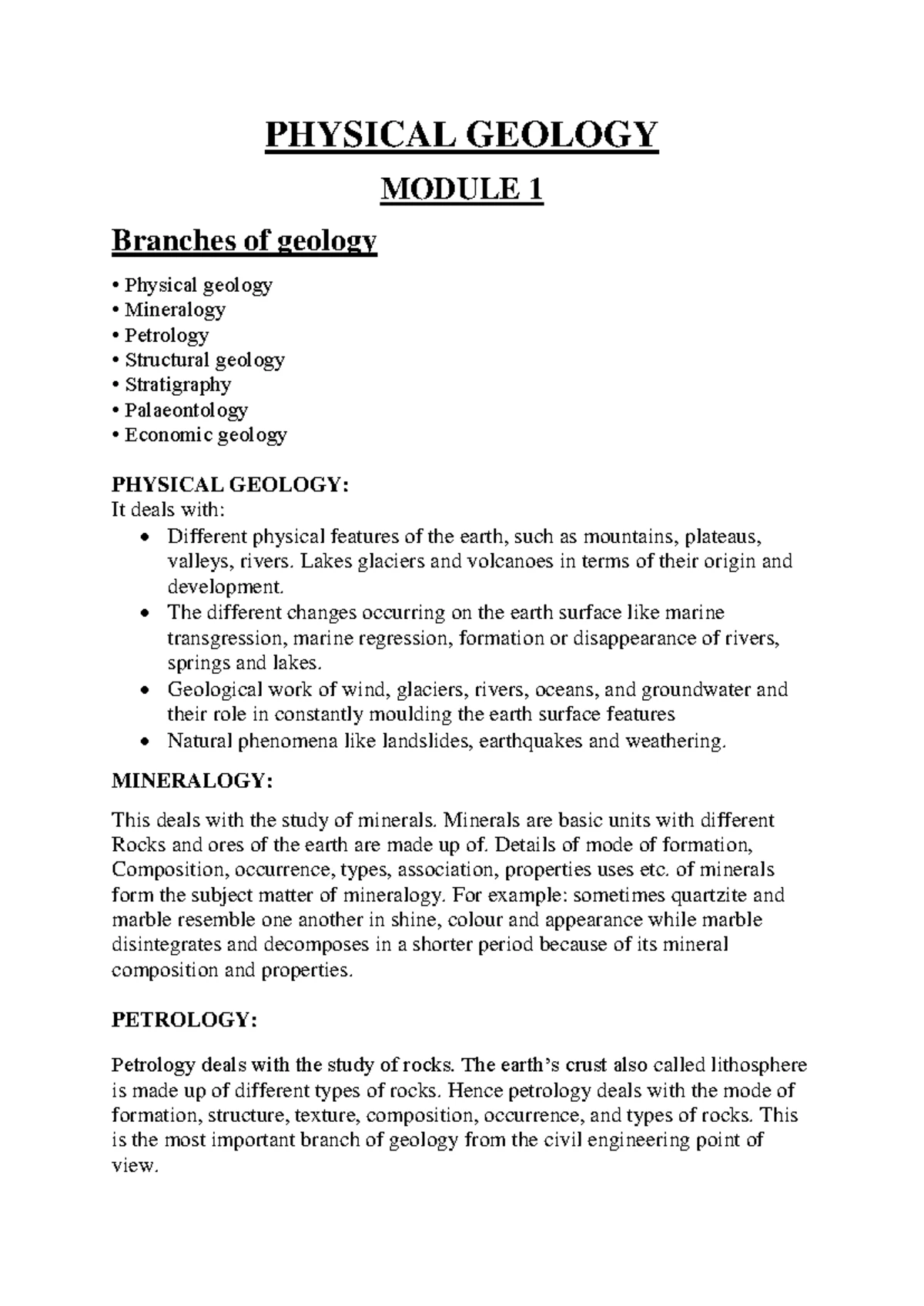 Engineering Geology 2 Mark Q&A - Unit 1 & 2 Essentials - Studocu