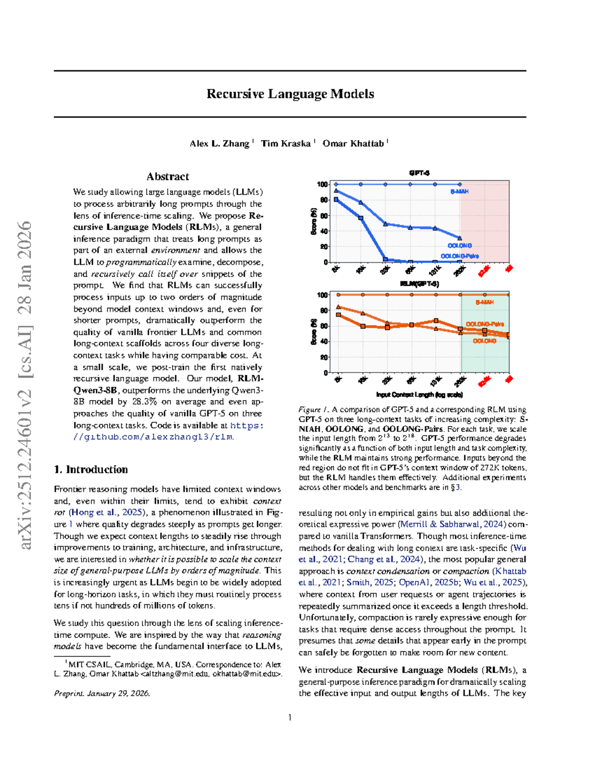 Recursive Language Models: A New Paradigm for Long Context Processing ...