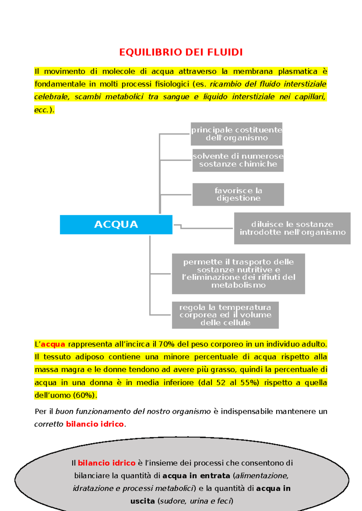 liquido interstiziale e extracellulare differenza Acqua nel corpo e massaggio