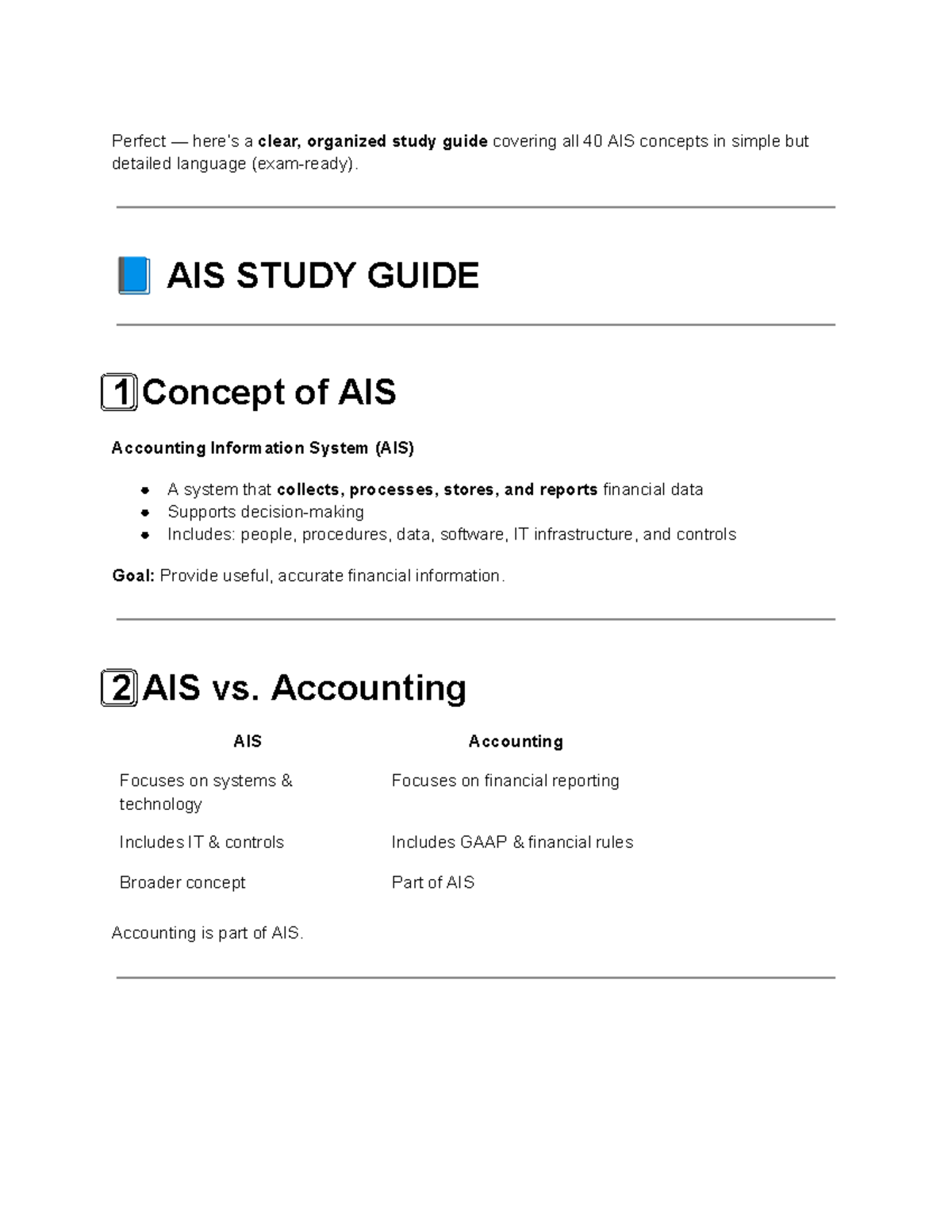 307 Midterm Practice: Comprehensive AIS Study Guide - Studocu