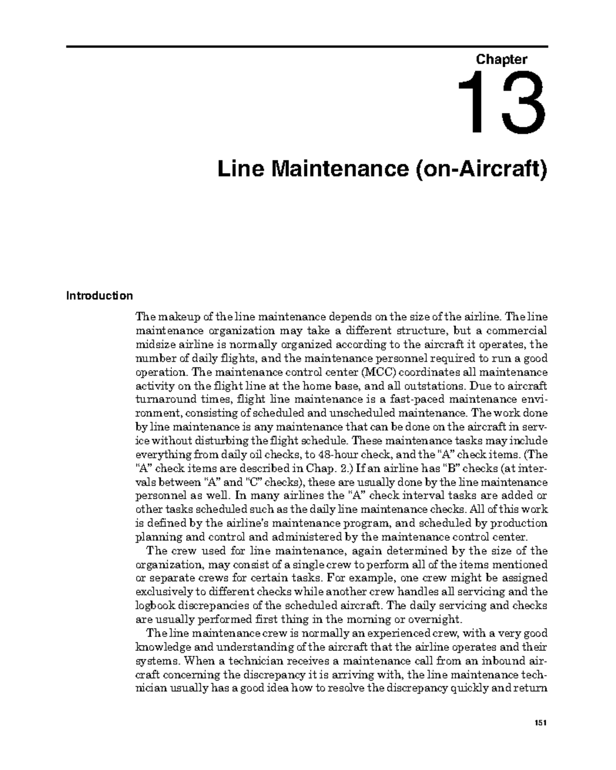 Chpt 13 - Introduction to Line Maintenance in Airlines - Studocu