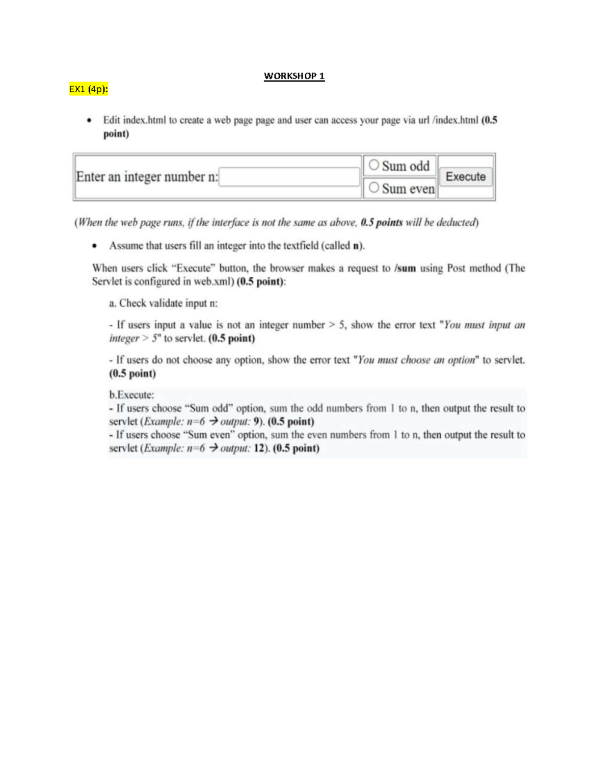 Workshop 1: Creating a Web Page with Integer Input Validation - Studocu