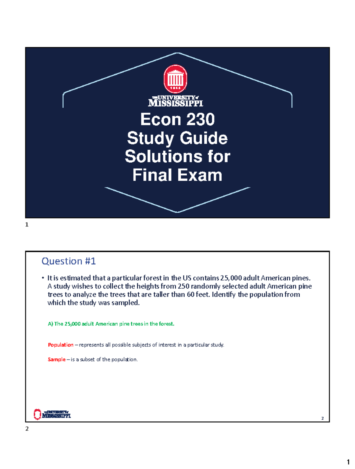 Econ 230 Final Exam Study Guide: Solutions to Key Questions - Studocu