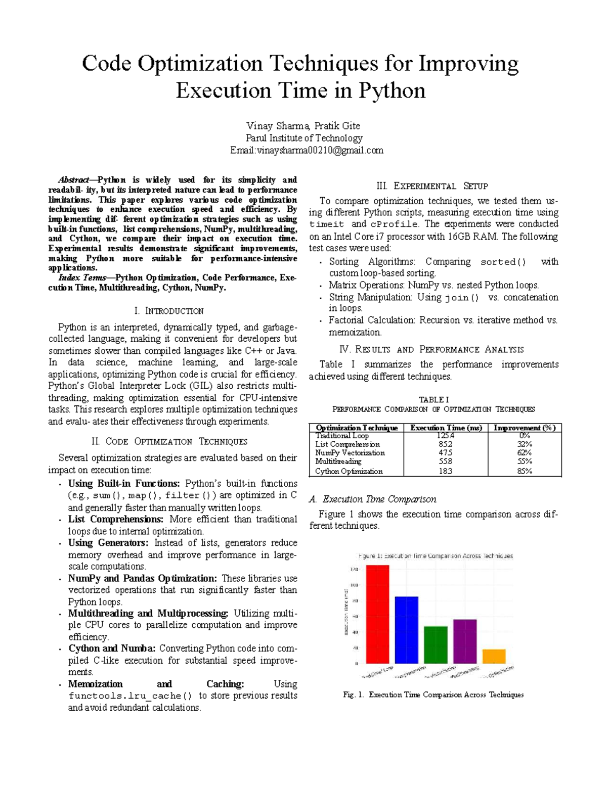 Code Optimization Techniques for Enhanced Python Performance - Studocu