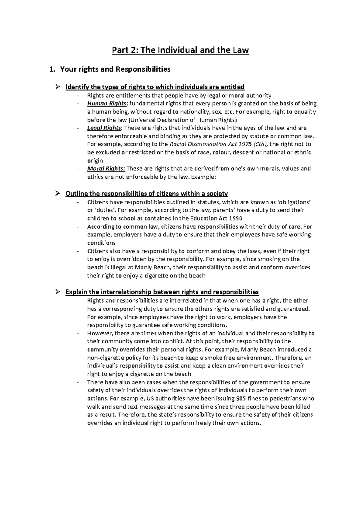 Understanding Rights and Responsibilities in Individual and Law ...