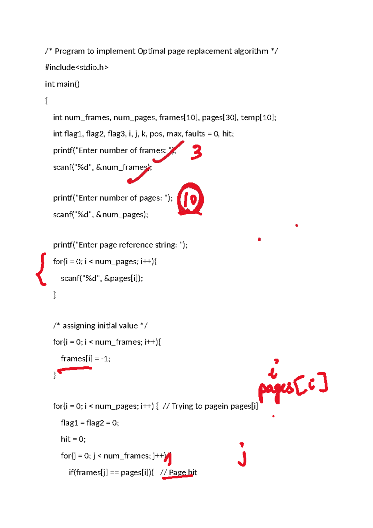 10 Optimal Page Replacement - /* Program to implement Optimal page ...