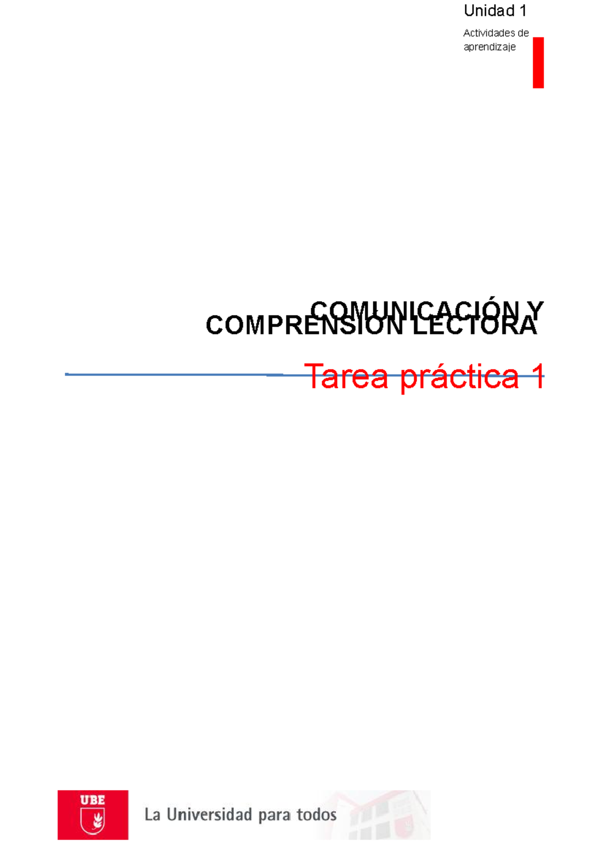 Tarea 1 - ayuda - Unidad 1 Actividades de aprendizaje Tarea práctica 1 ...