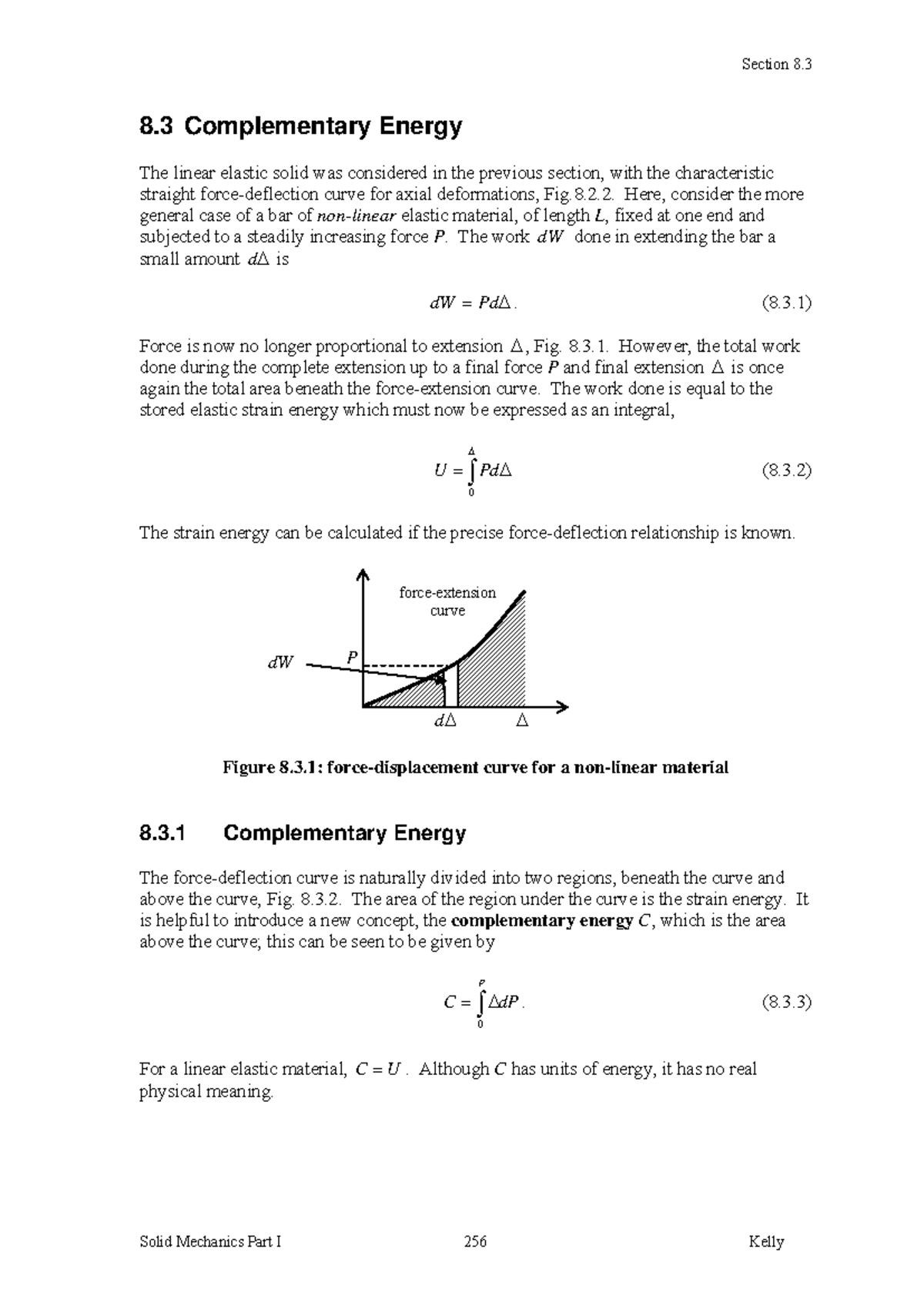 8.3 Complementary Strain Energy - Section 8. Solid Mechanics Part I 256 ...