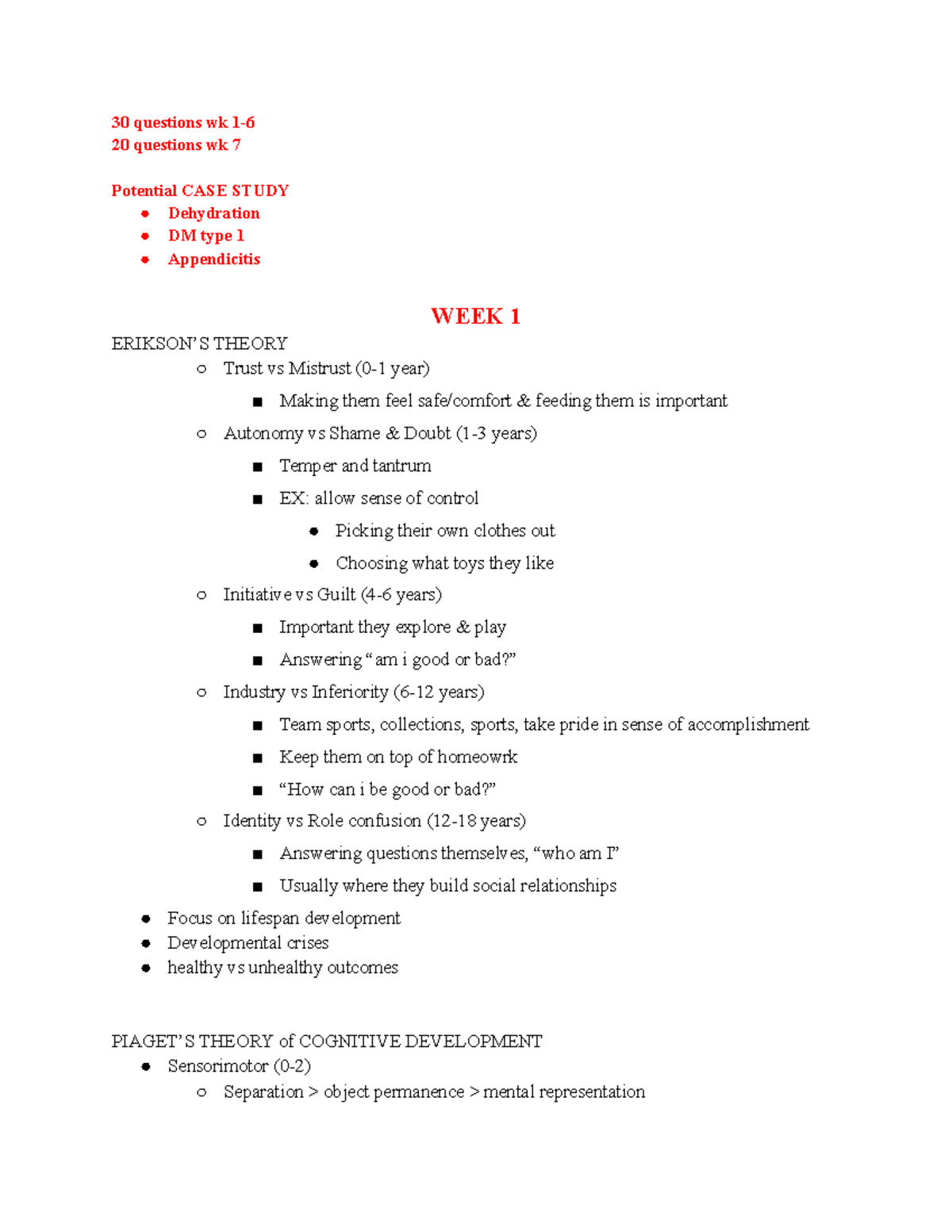 PEDS Final Exam Notes: Key Concepts and Case Studies (Weeks 1-6) - Studocu