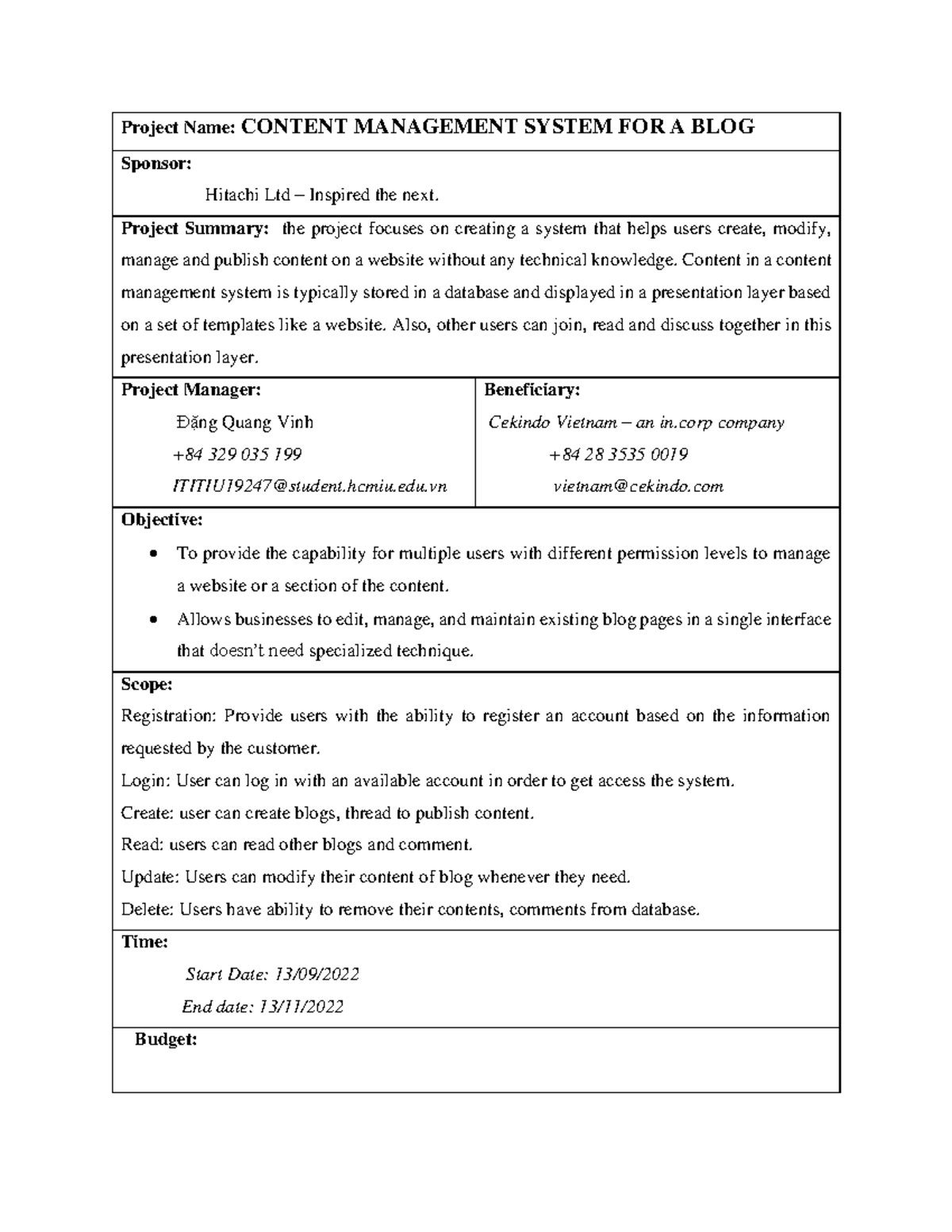 Group 3 Lab1 - Blog Content Management System Project Overview - Studocu