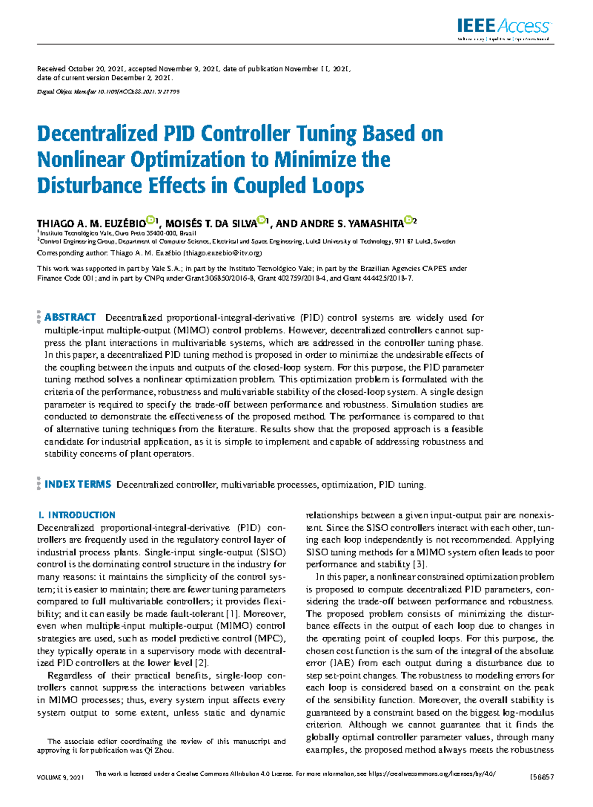 Decentralized PID Controller Tuning Based on Nonlinear Optimization to ...