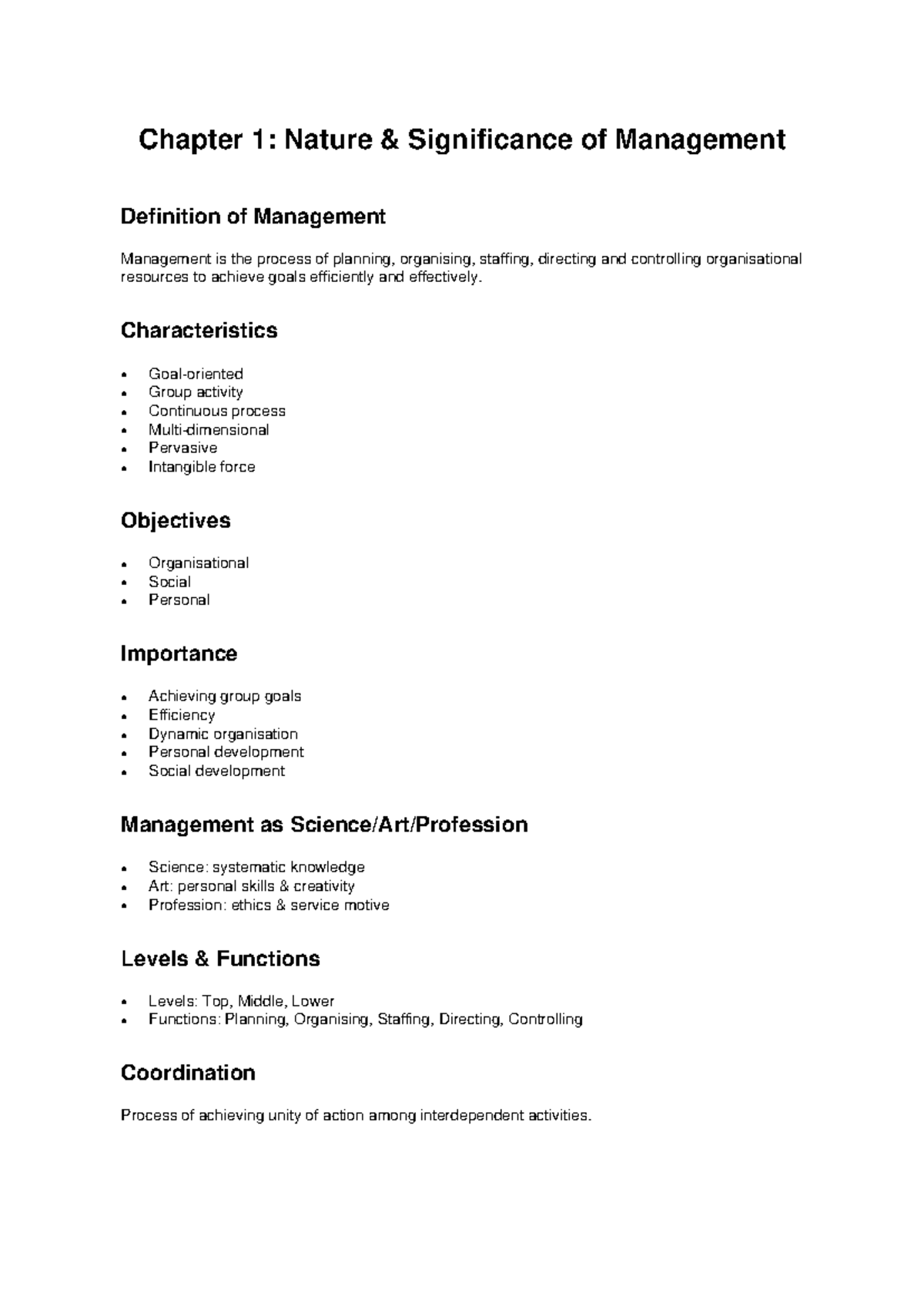 BST Class 12 Management: All Chapters Summary for Topper PDF 2026 - Studocu